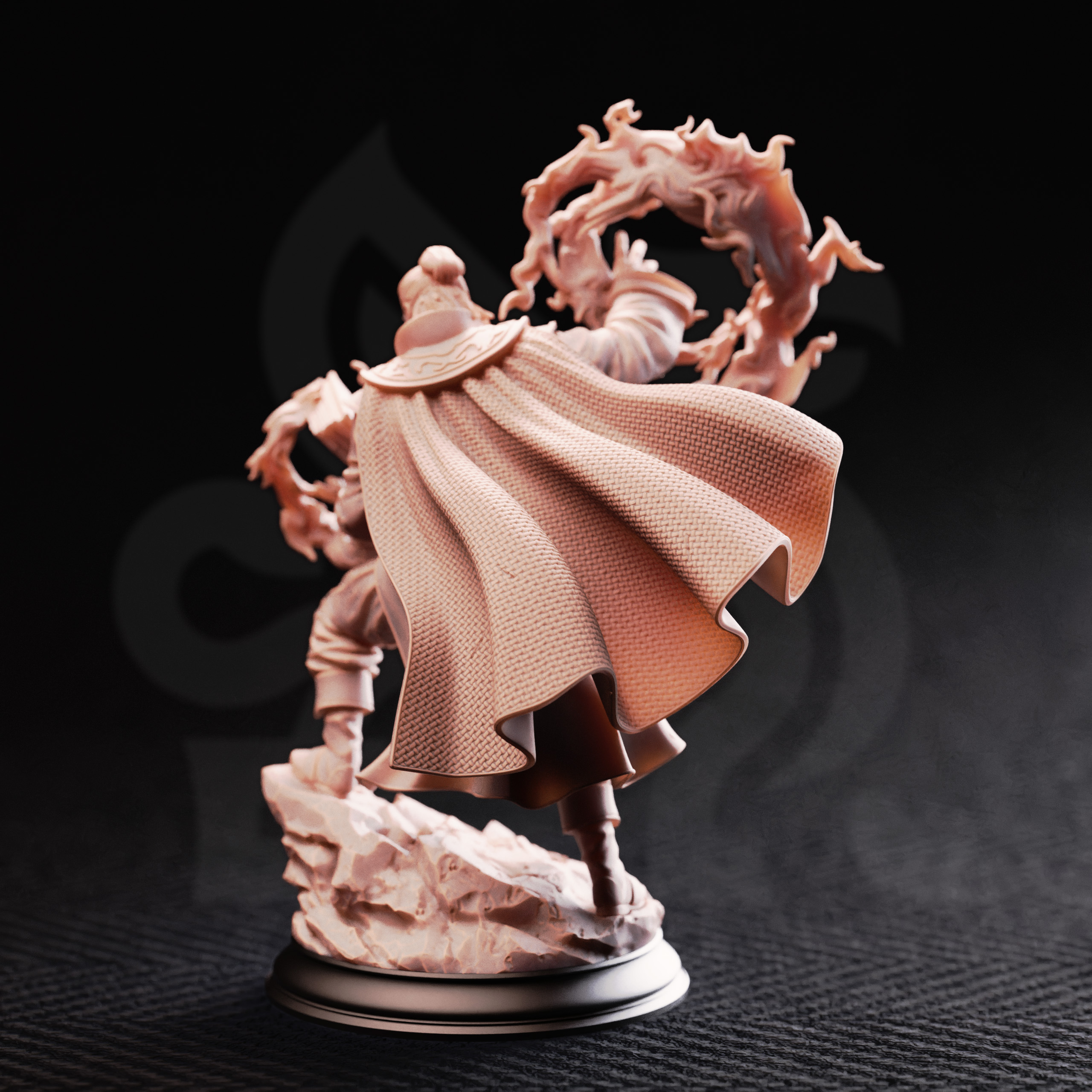 Unpainted resin miniature of Aaron Drafthold, the wandering mage — view 3 of 4