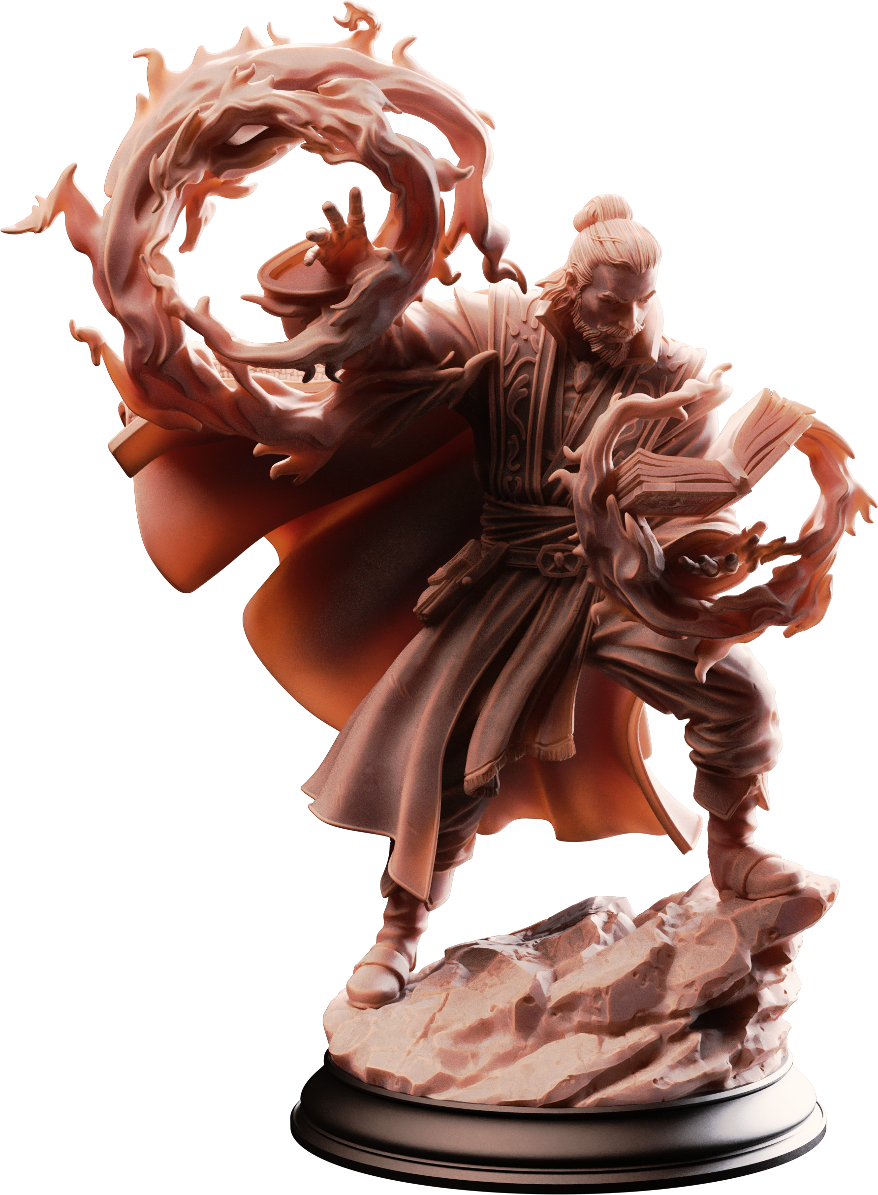 Unpainted resin miniature of Aaron Drafthold, the wandering mage — view 4 of 4