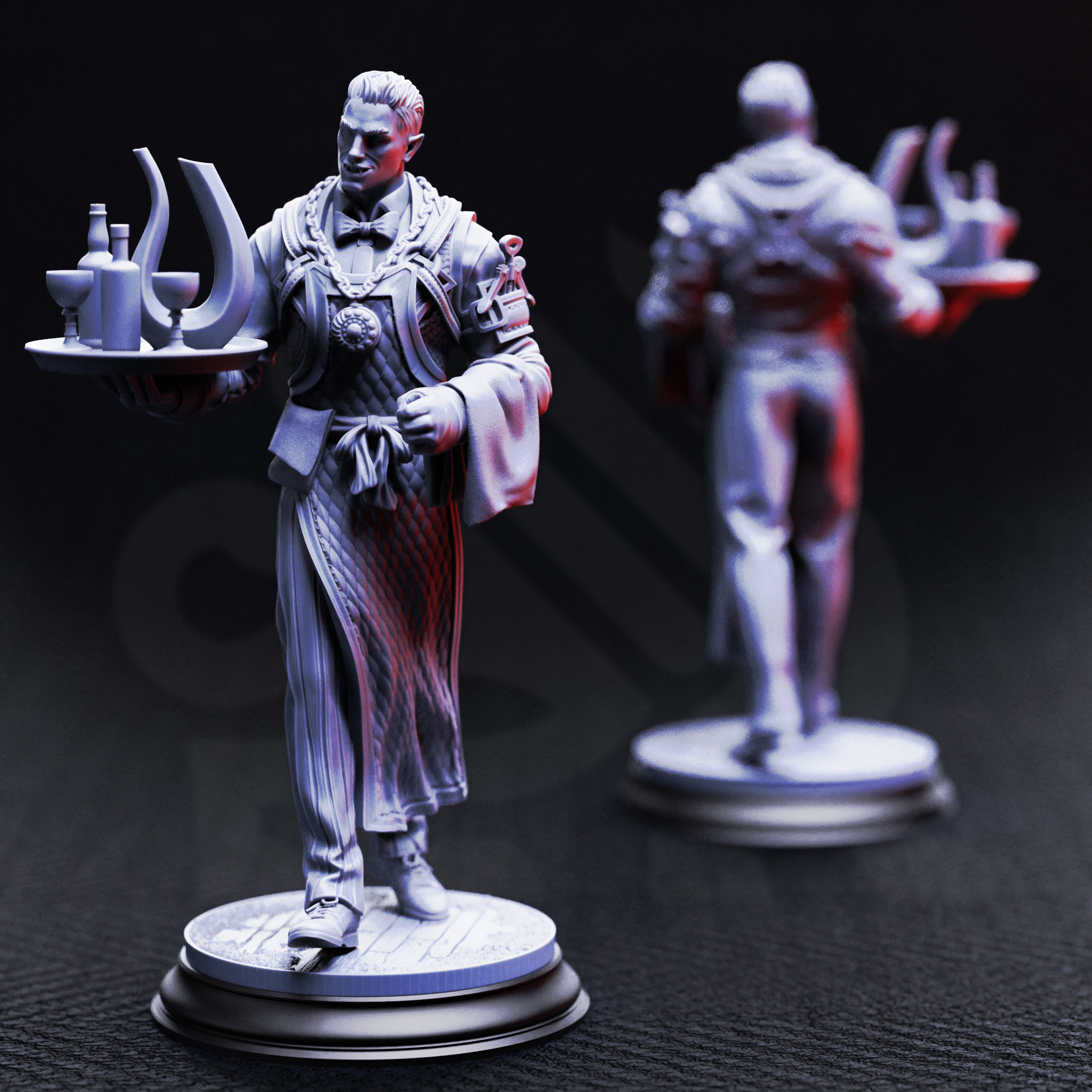 Unpainted resin miniature of Aimar Batteux, vampiric vintner — view 3 of 6
