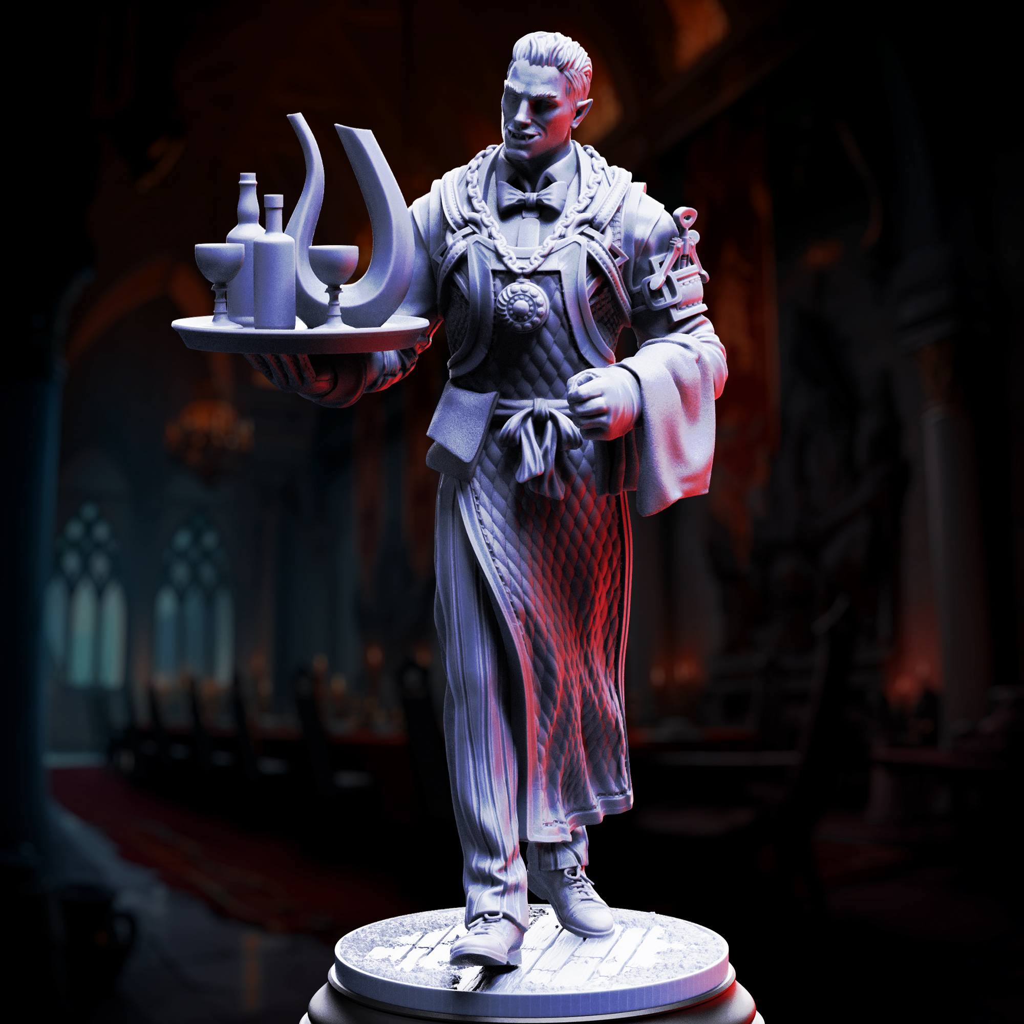 Unpainted resin miniature of Aimar Batteux, vampiric vintner — view 5 of 6