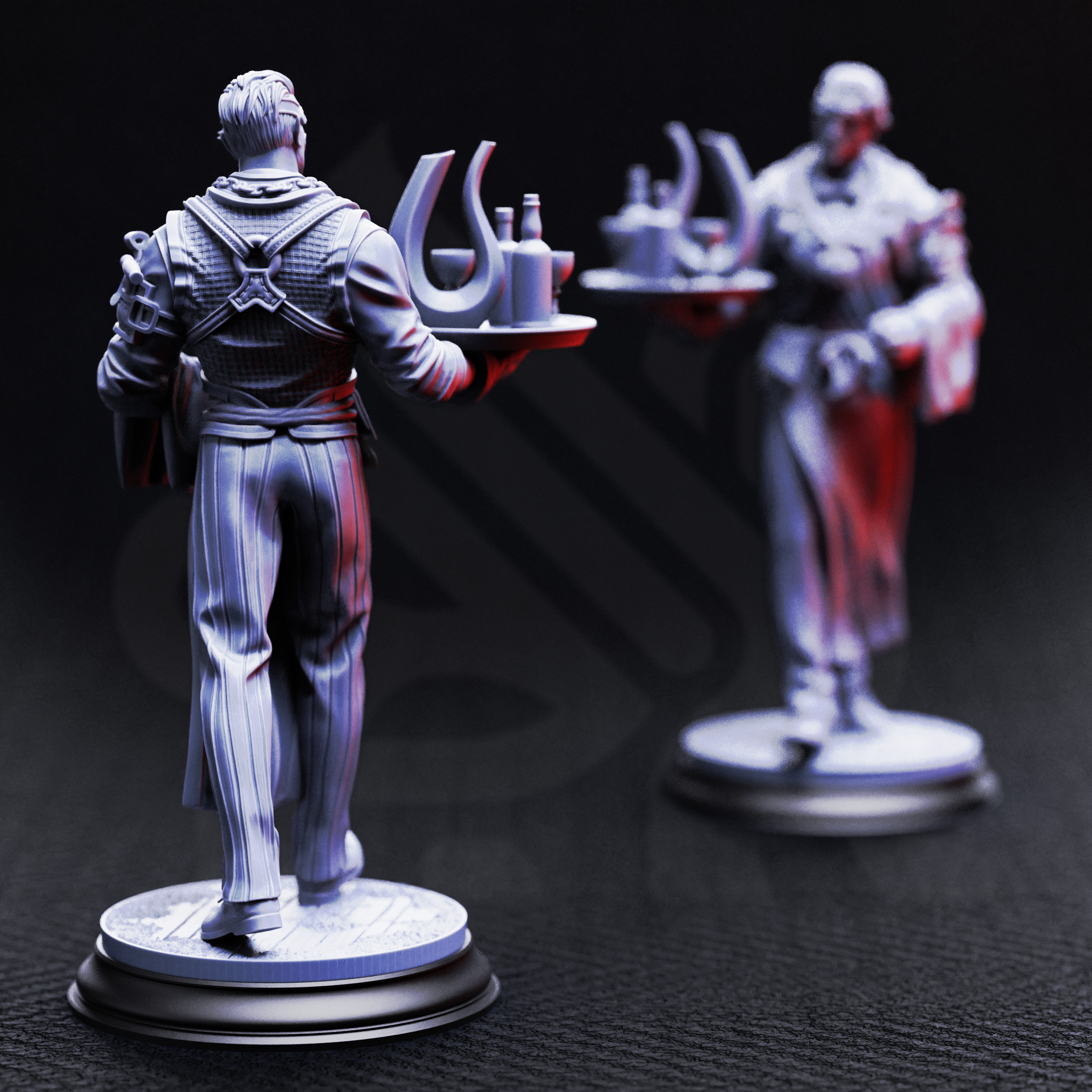 Unpainted resin miniature of Aimar Batteux, vampiric vintner — view 6 of 6