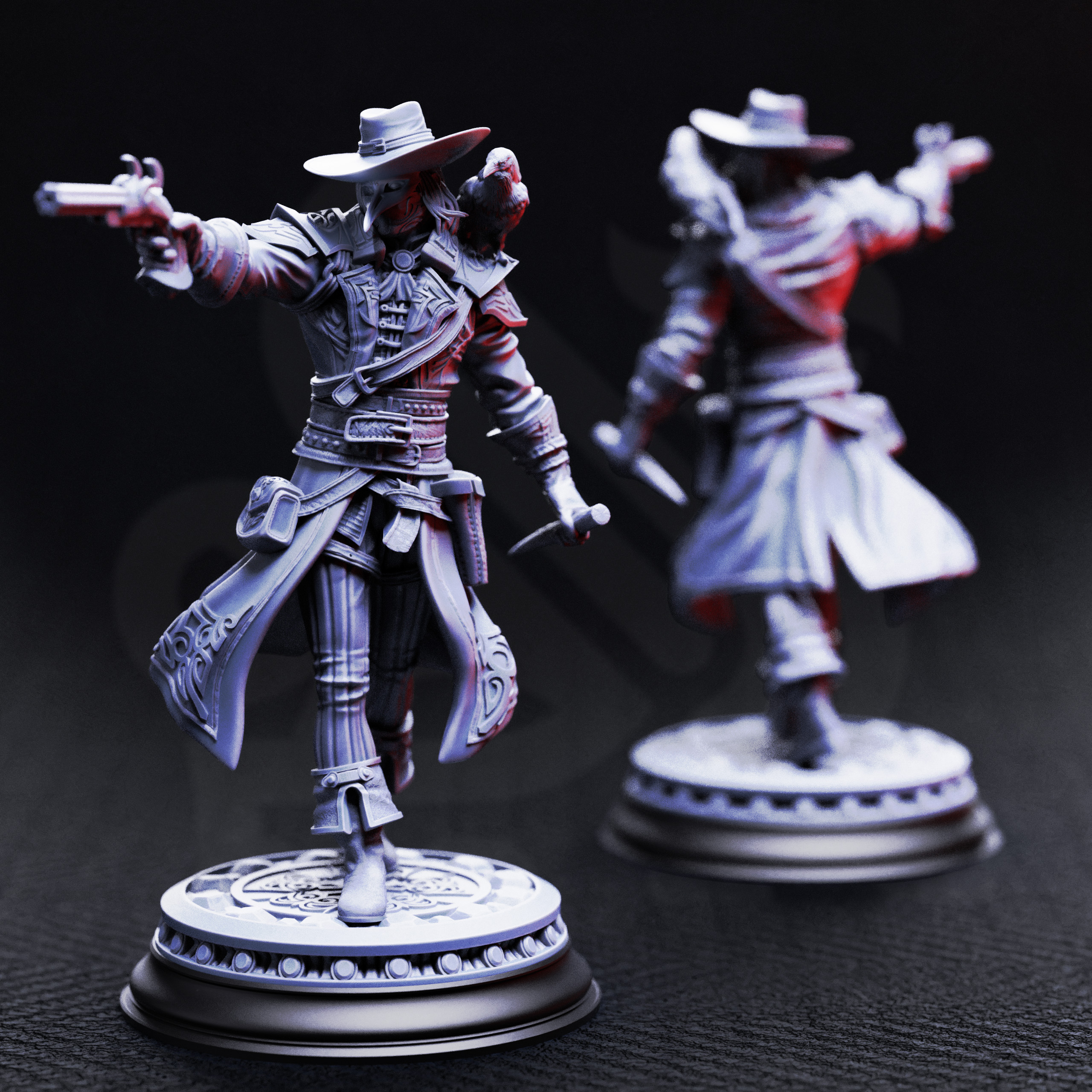 Unpainted resin miniature of Arkham Ravenswood, hunter of the defiled