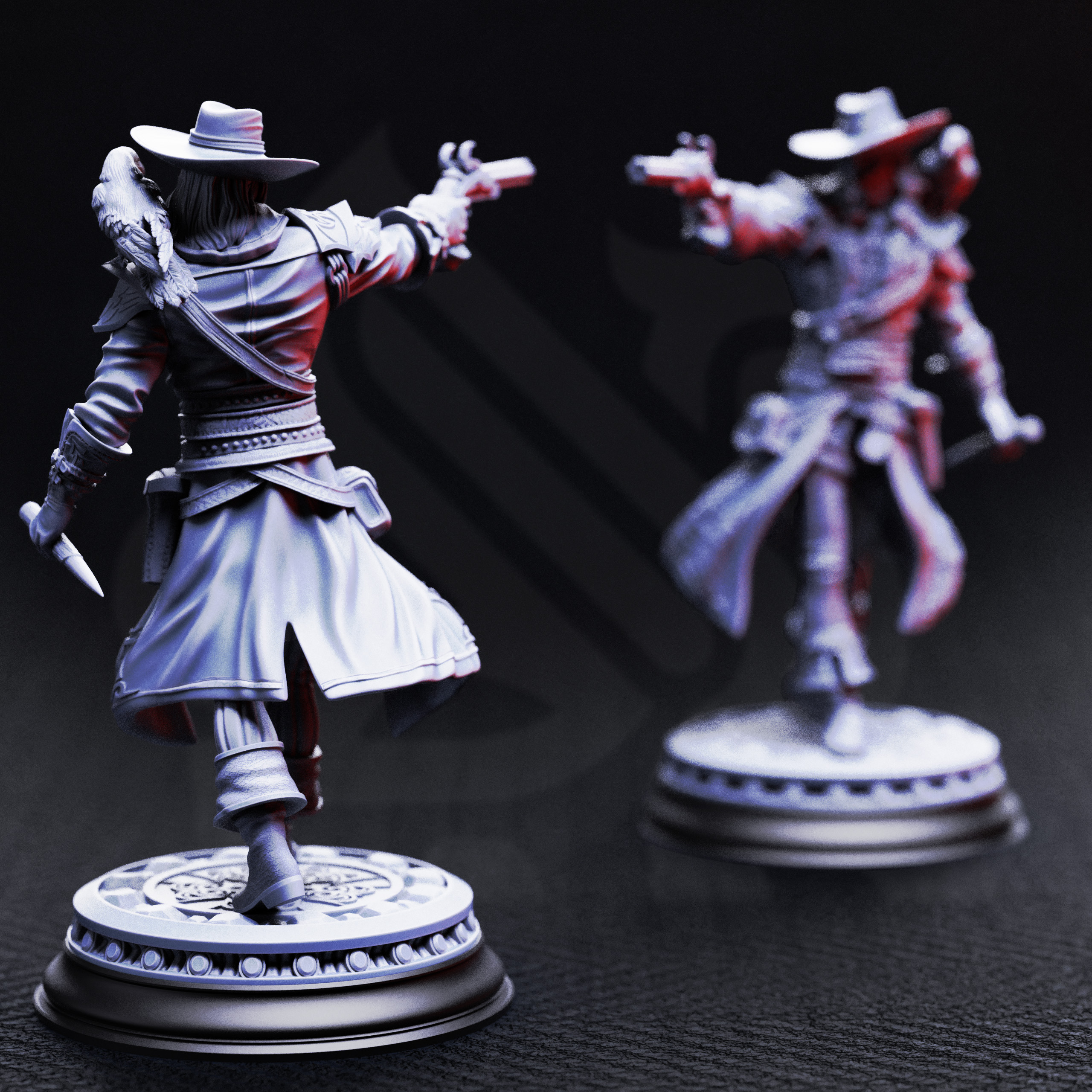Unpainted resin miniature of Arkham Ravenswood, hunter of the defiled — view 4 of 5