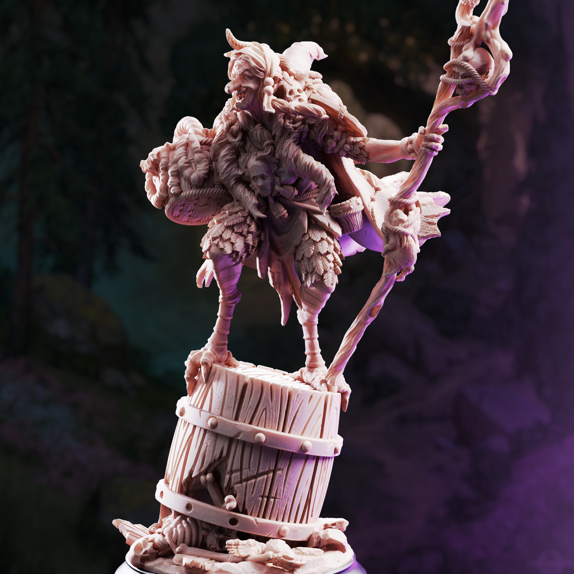 Unpainted resin miniature of Baba Yaga, ancient witch — view 2 of 4
