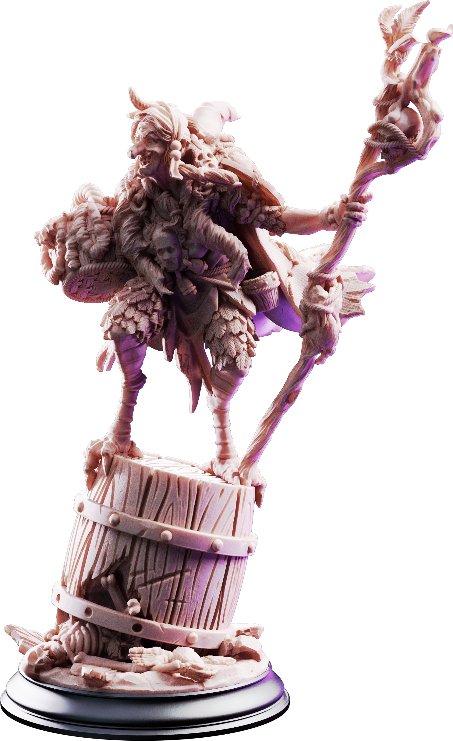 Unpainted resin miniature of Baba Yaga, ancient witch — view 4 of 4