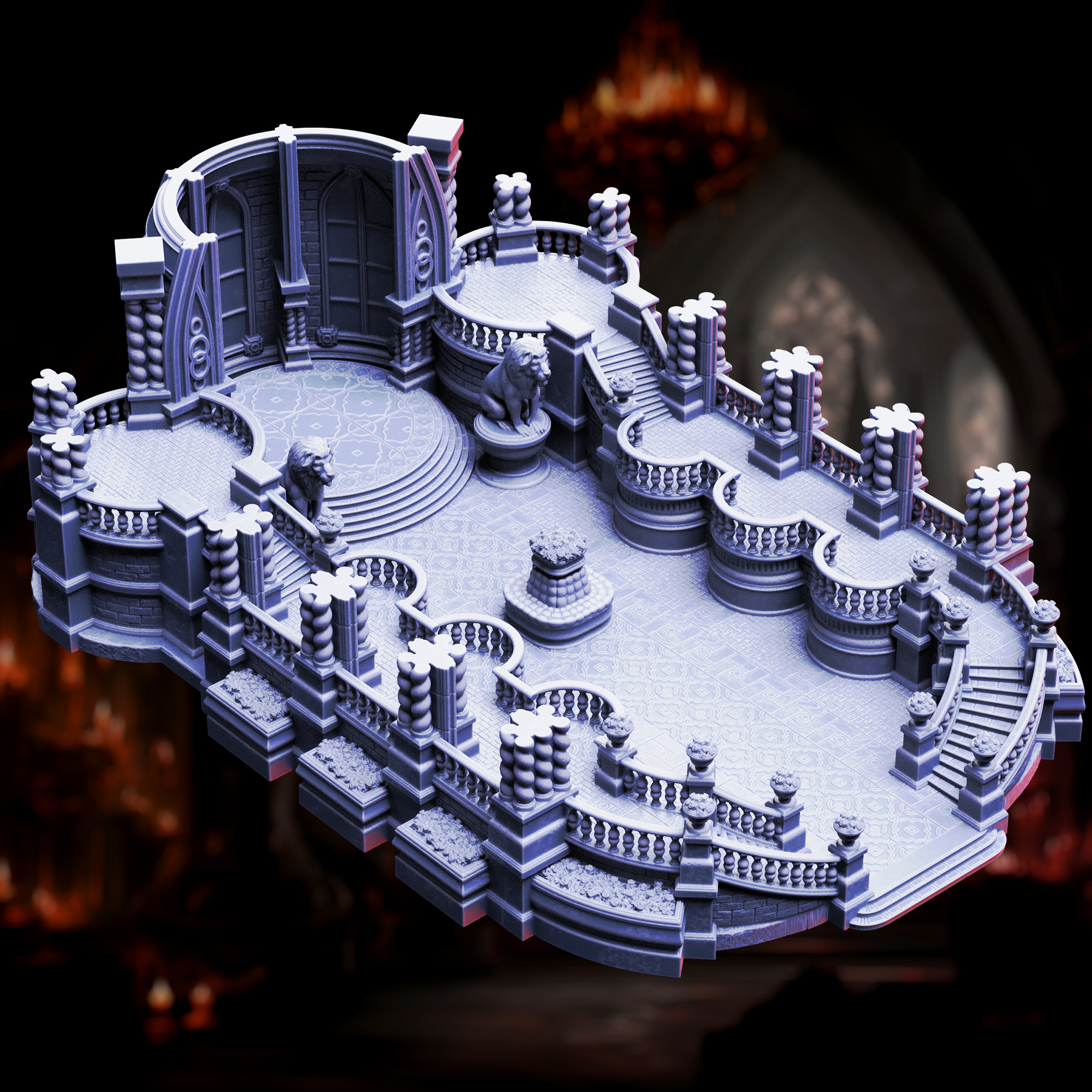 Unpainted resin miniature of Ballroom of Castle Beaufax — view 2 of 4