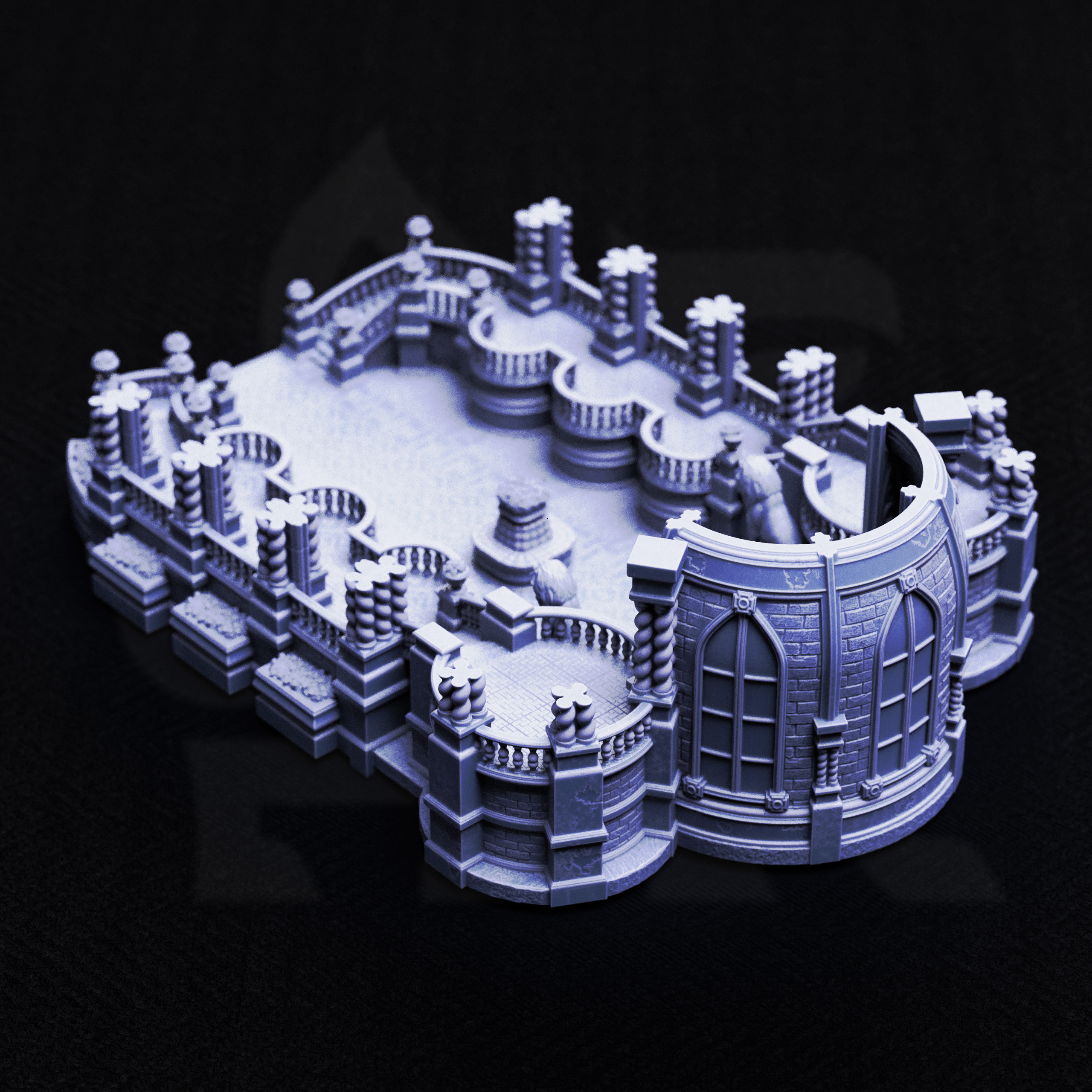 Unpainted resin miniature of Ballroom of Castle Beaufax — view 3 of 4