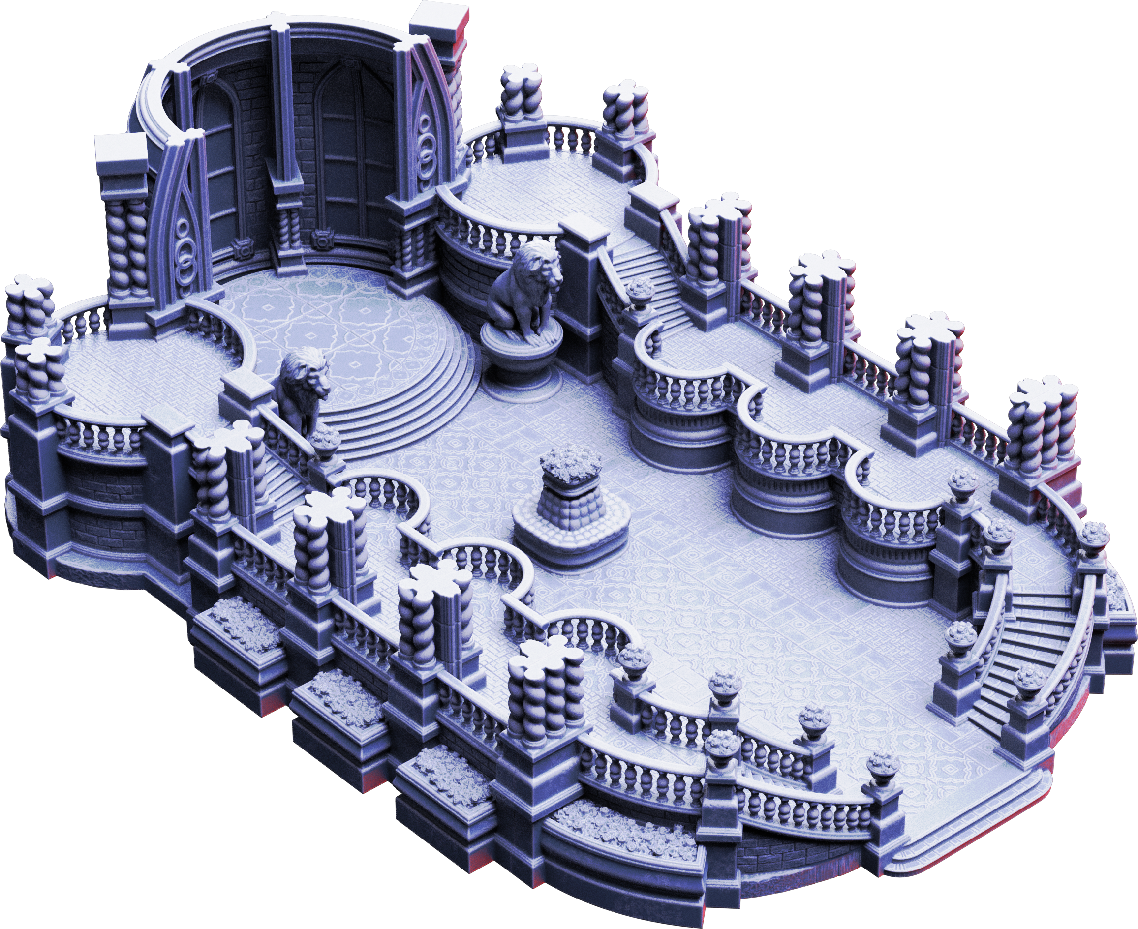 Unpainted resin miniature of Ballroom of Castle Beaufax — view 4 of 4