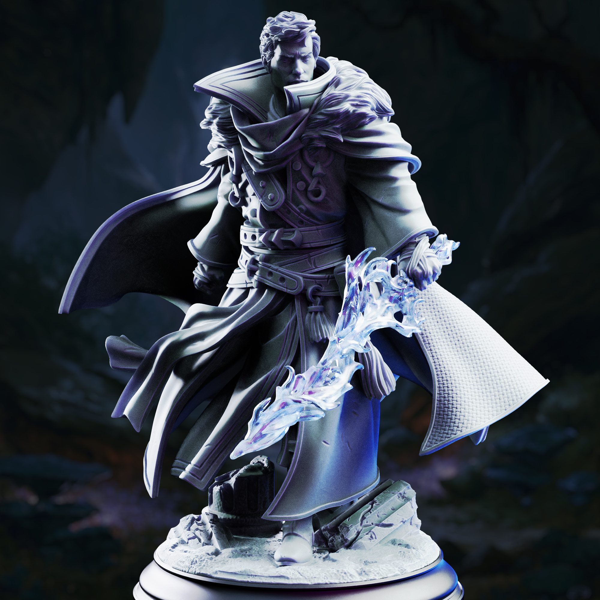 Unpainted resin miniature of Bartholomew, conjuration sorcerer — view 2 of 4