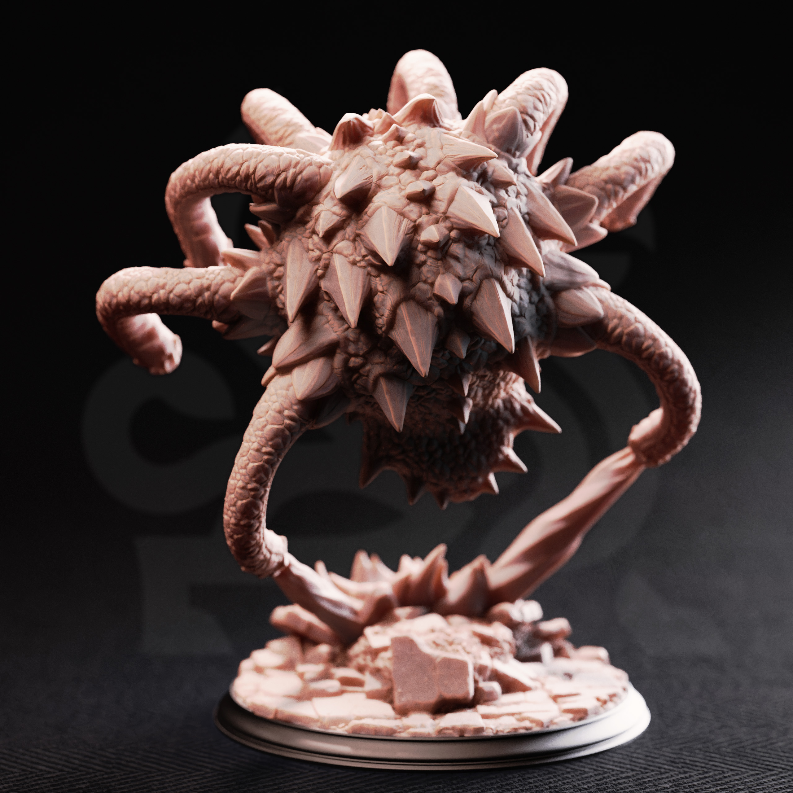 Unpainted resin miniature of Beauty, aberrant observer — view 3 of 4