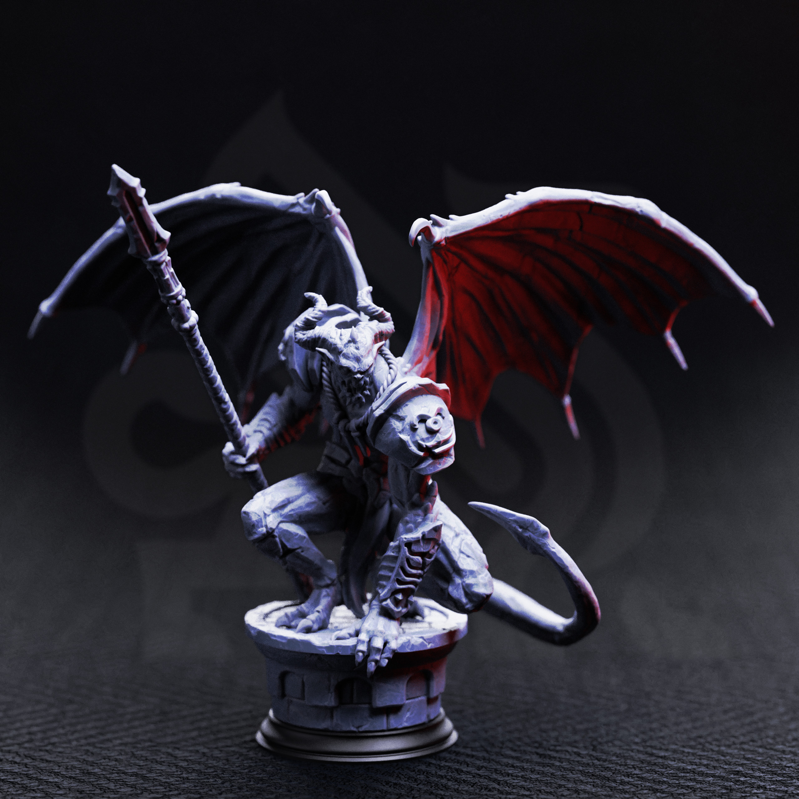 Unpainted resin miniature of Bell Tower Gargoyle