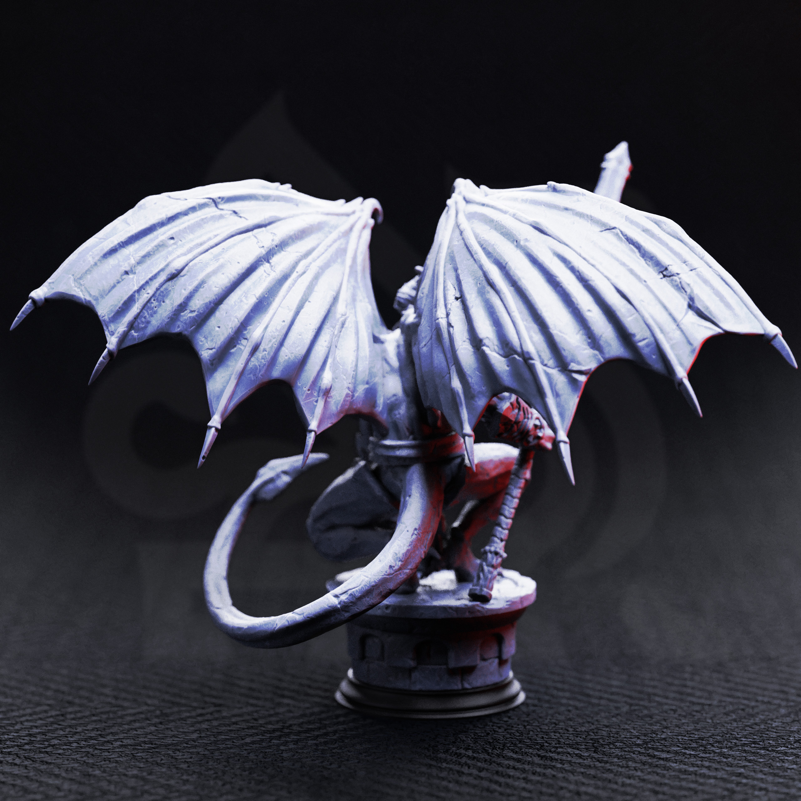 Unpainted resin miniature of Bell Tower Gargoyle — view 3 of 4