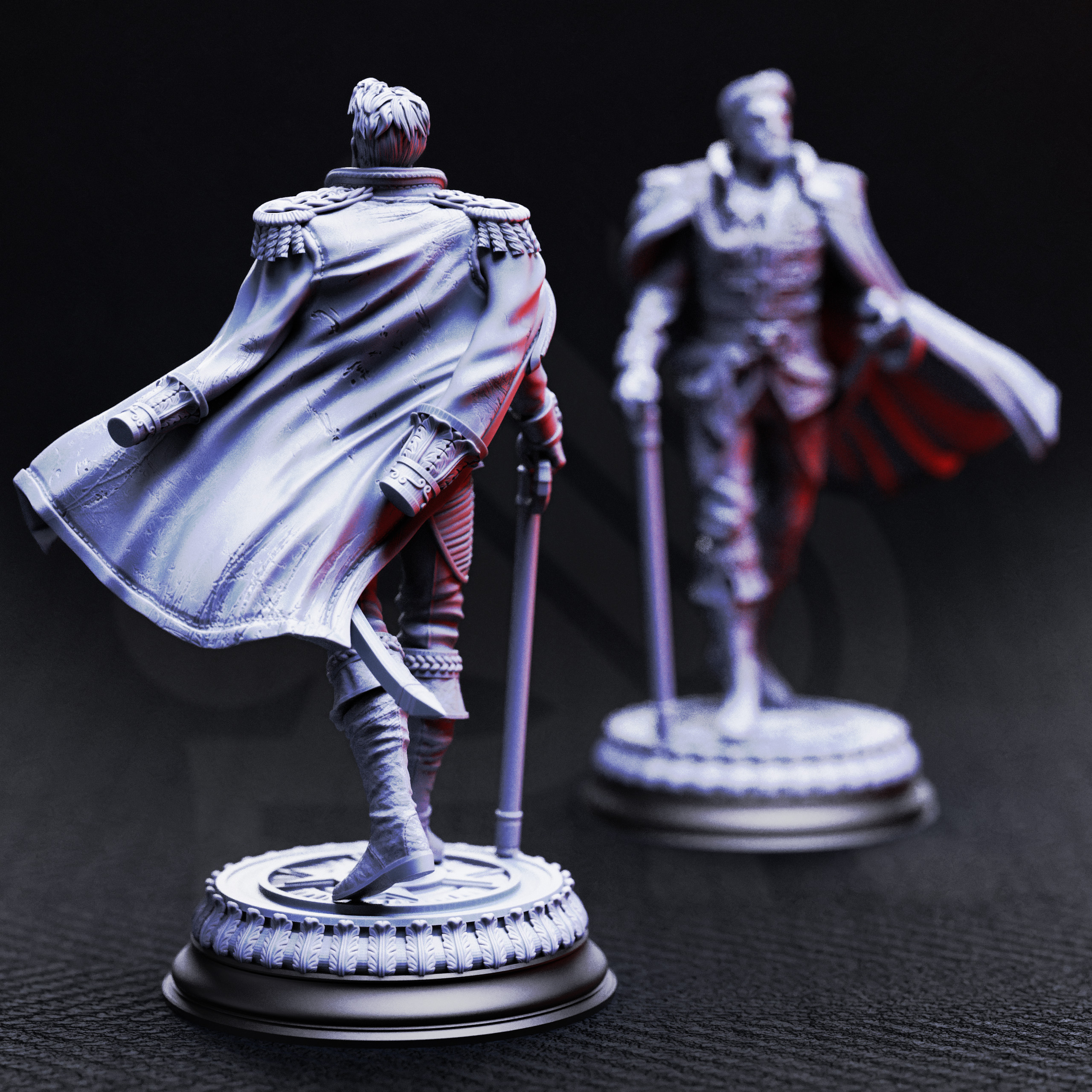 Unpainted resin miniature of Benoit Blood-Eyes, general of the damned — view 5 of 6