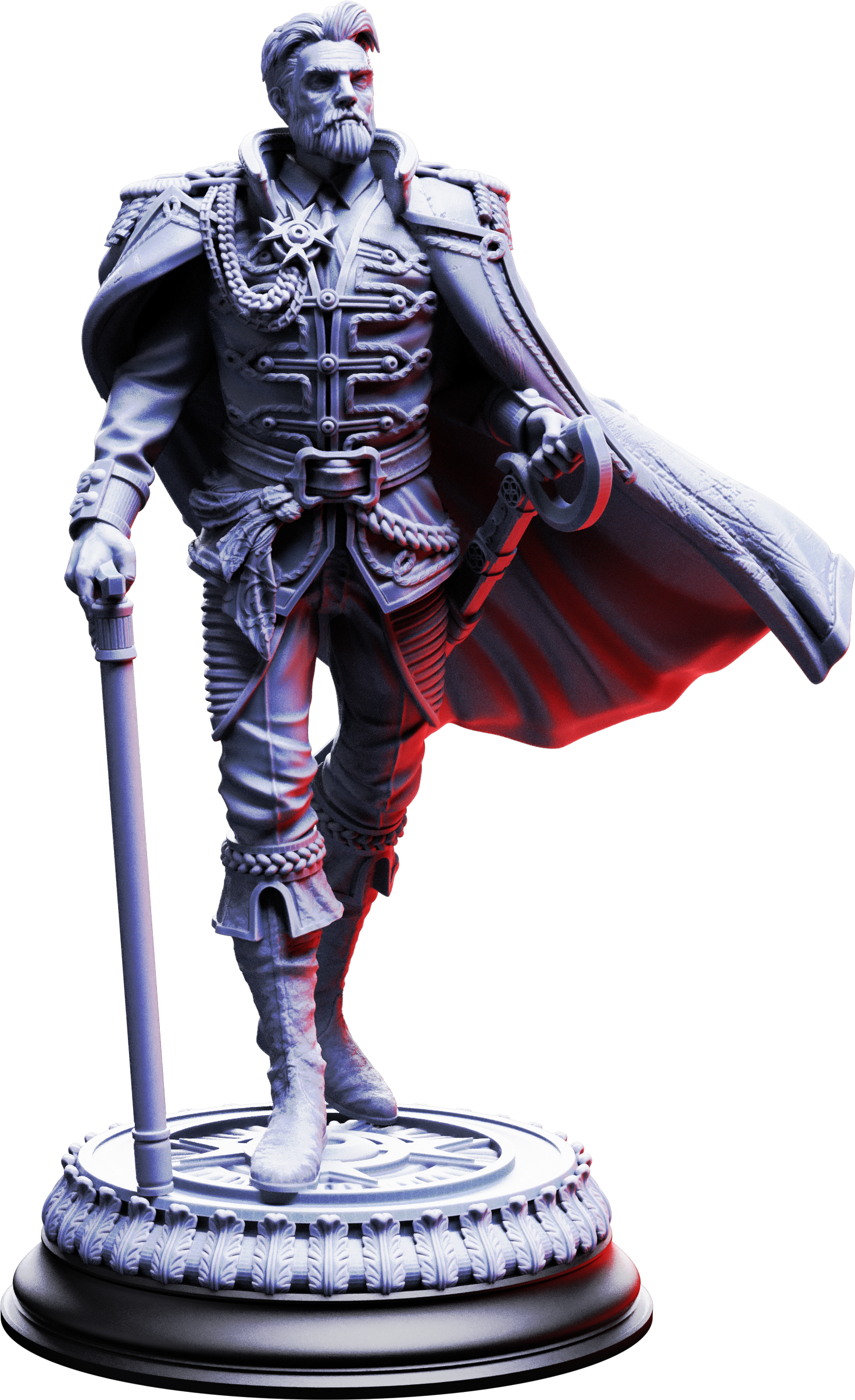 Unpainted resin miniature of Benoit Blood-Eyes, general of the damned — view 6 of 6