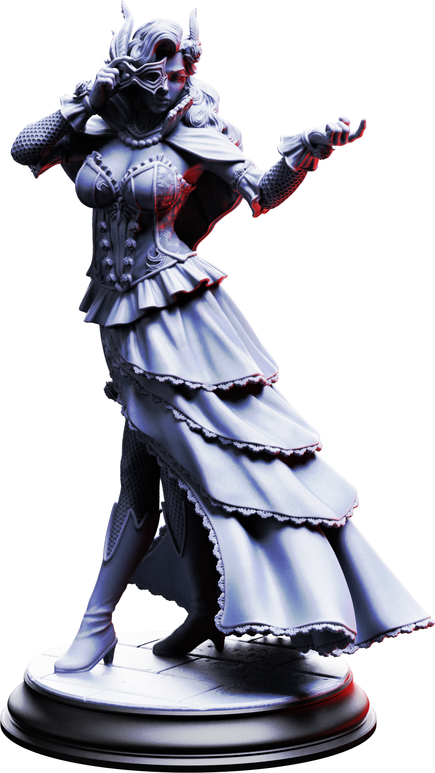 Unpainted resin miniature of Carmine Duvall, vampire courtesan — view 4 of 4