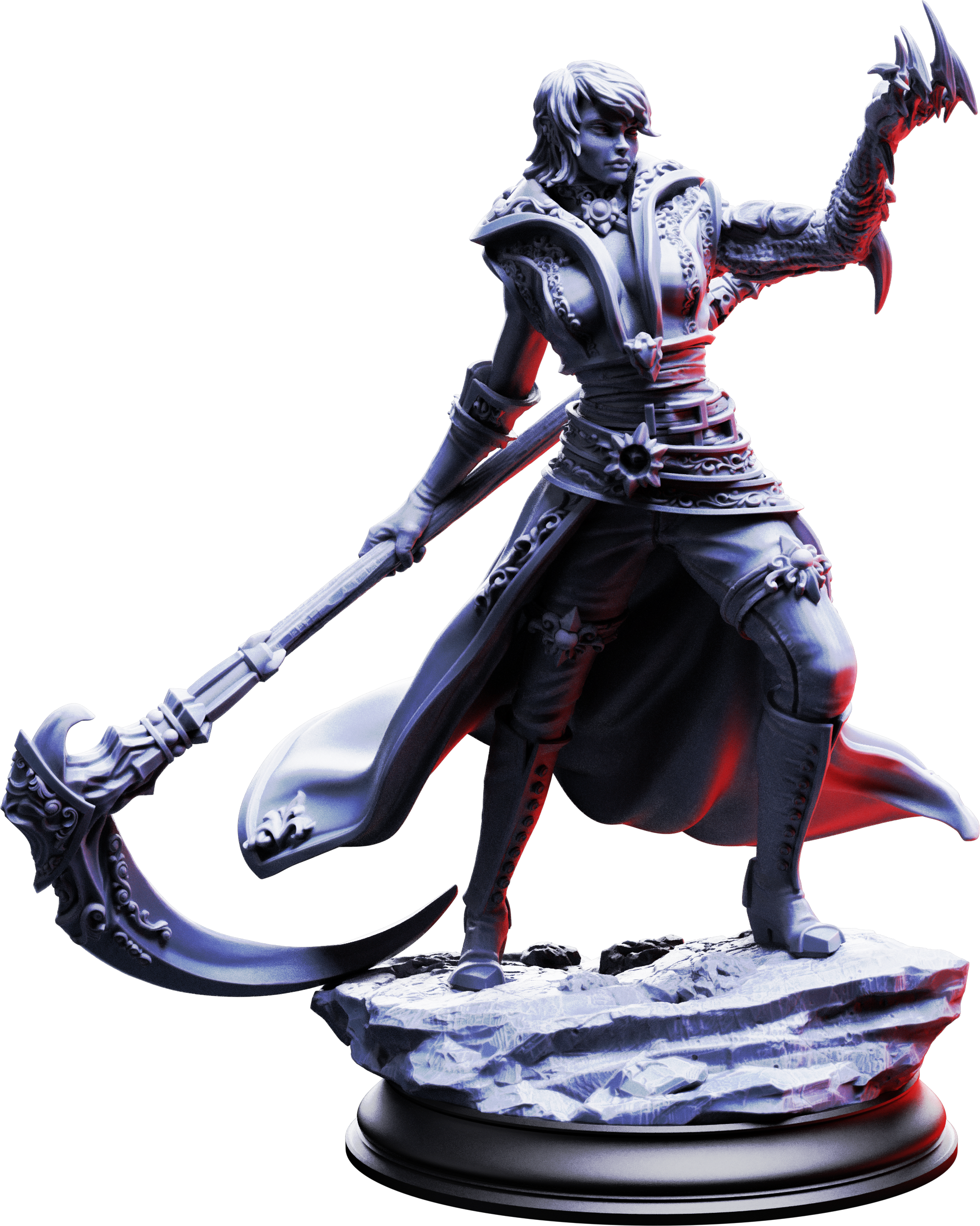 Unpainted resin miniature of Catarina Von Strassen, eldritch fiend hunter — view 6 of 6