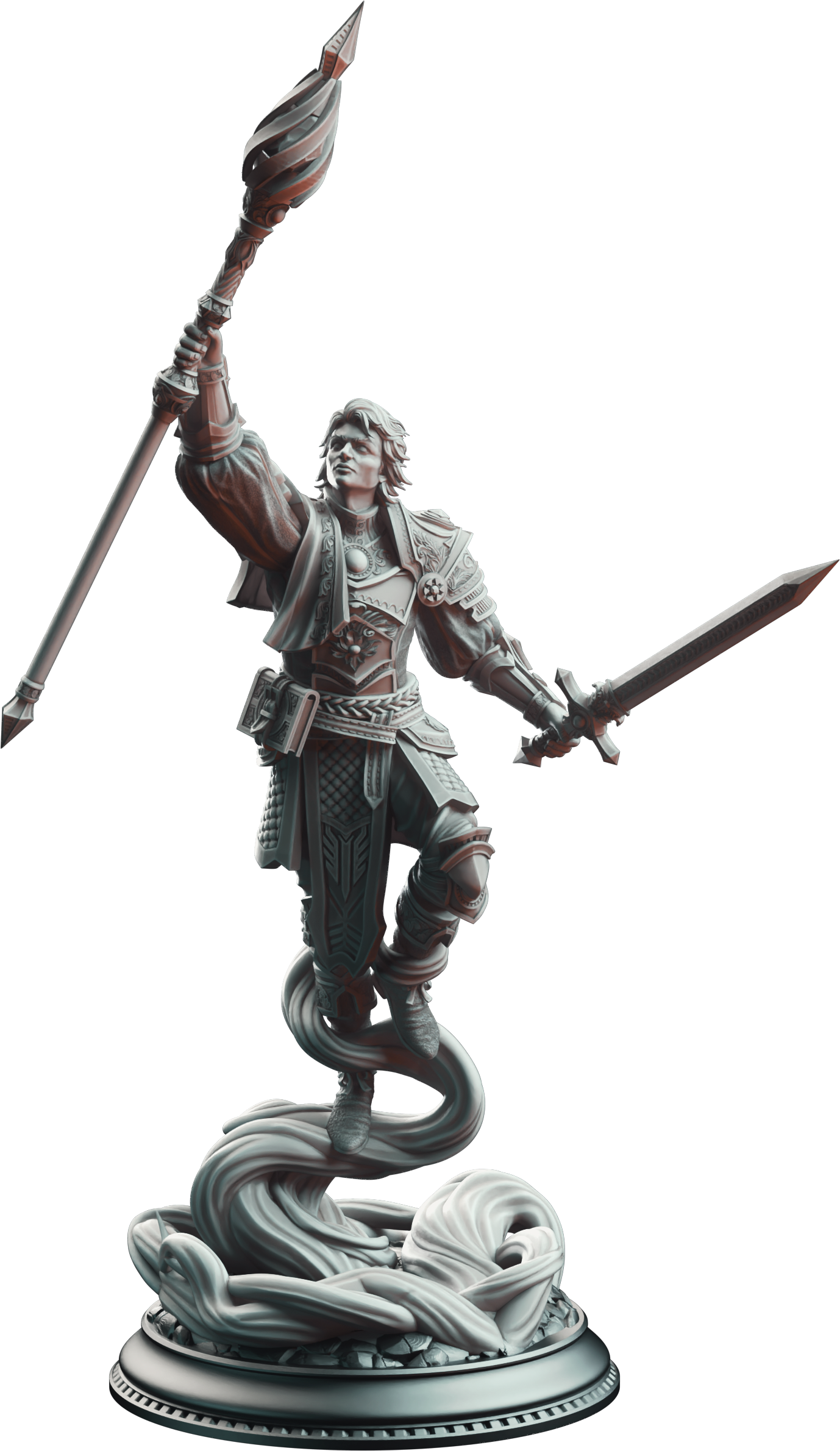 Unpainted resin miniature of Chandler Marks - Court Mage of Grimhelm — view 4 of 4