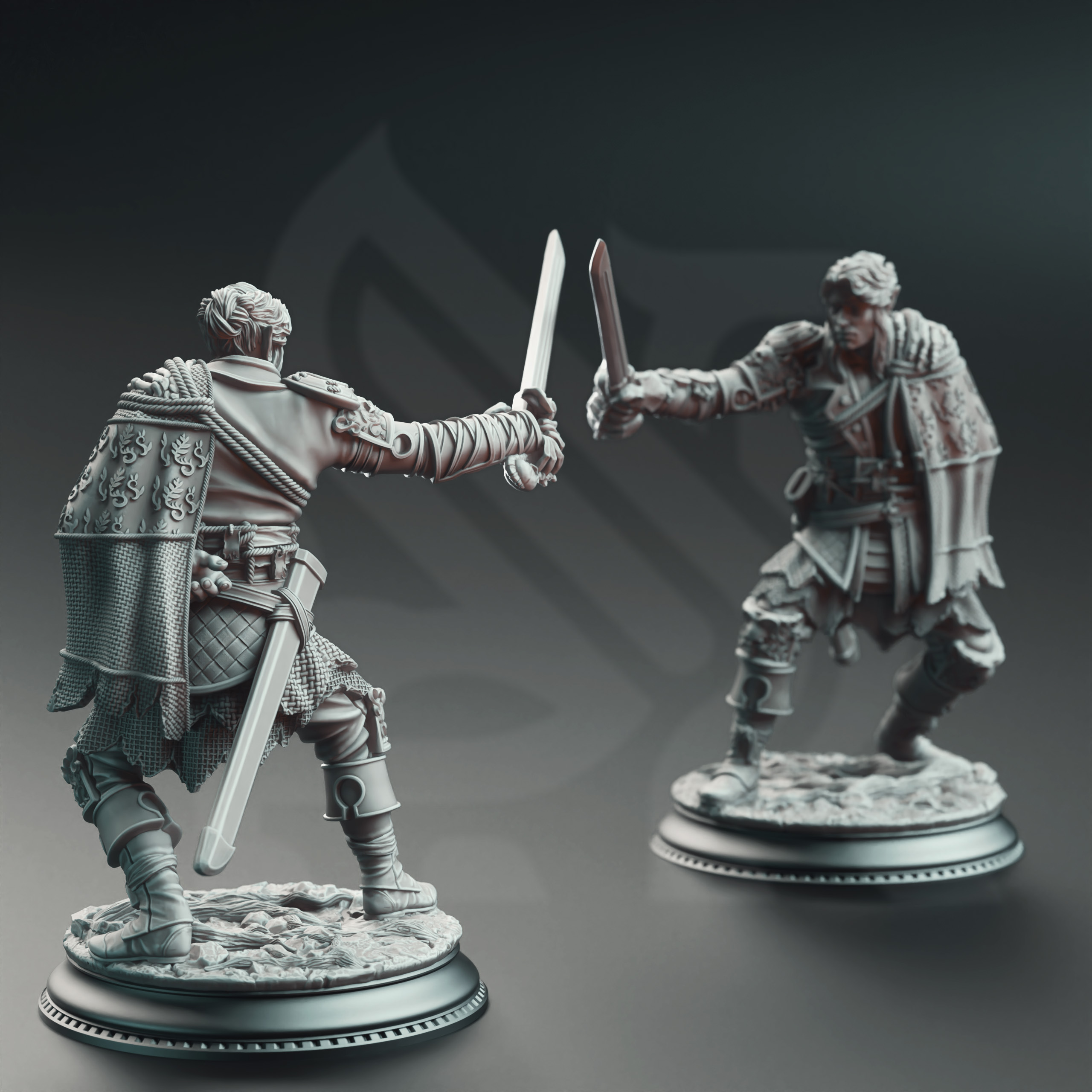 Unpainted resin miniature of Corin of Lamhet - Half Elf Duelist — view 3 of 4