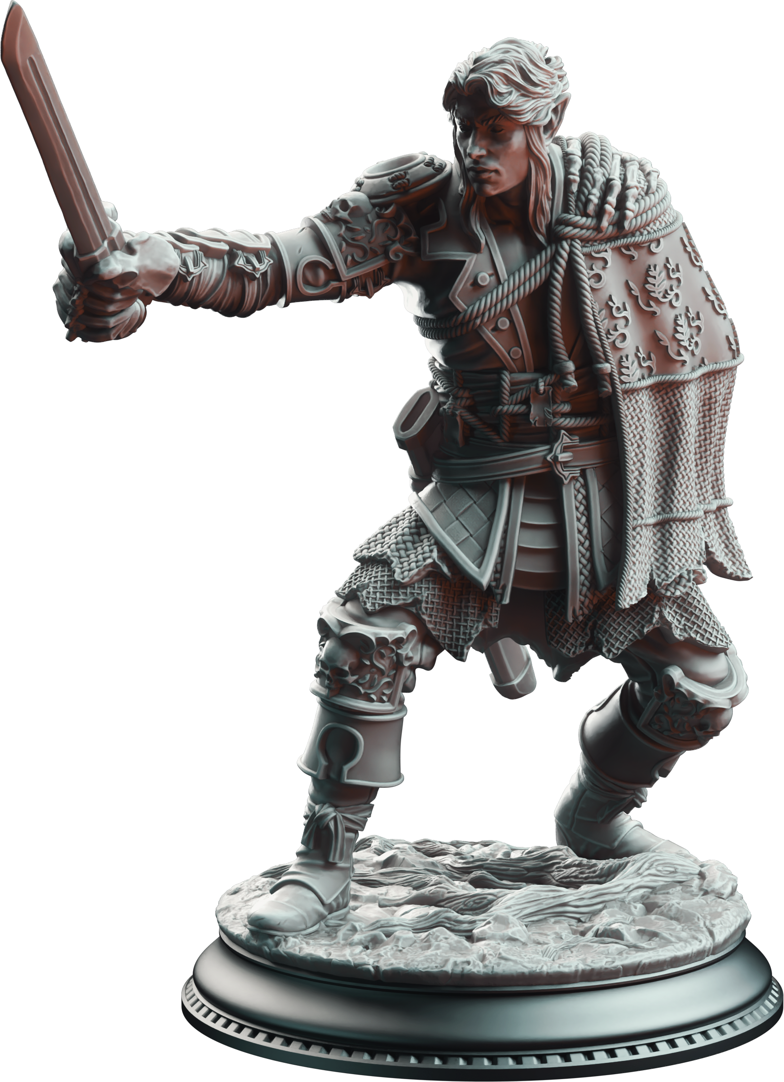 Unpainted resin miniature of Corin of Lamhet - Half Elf Duelist — view 4 of 4