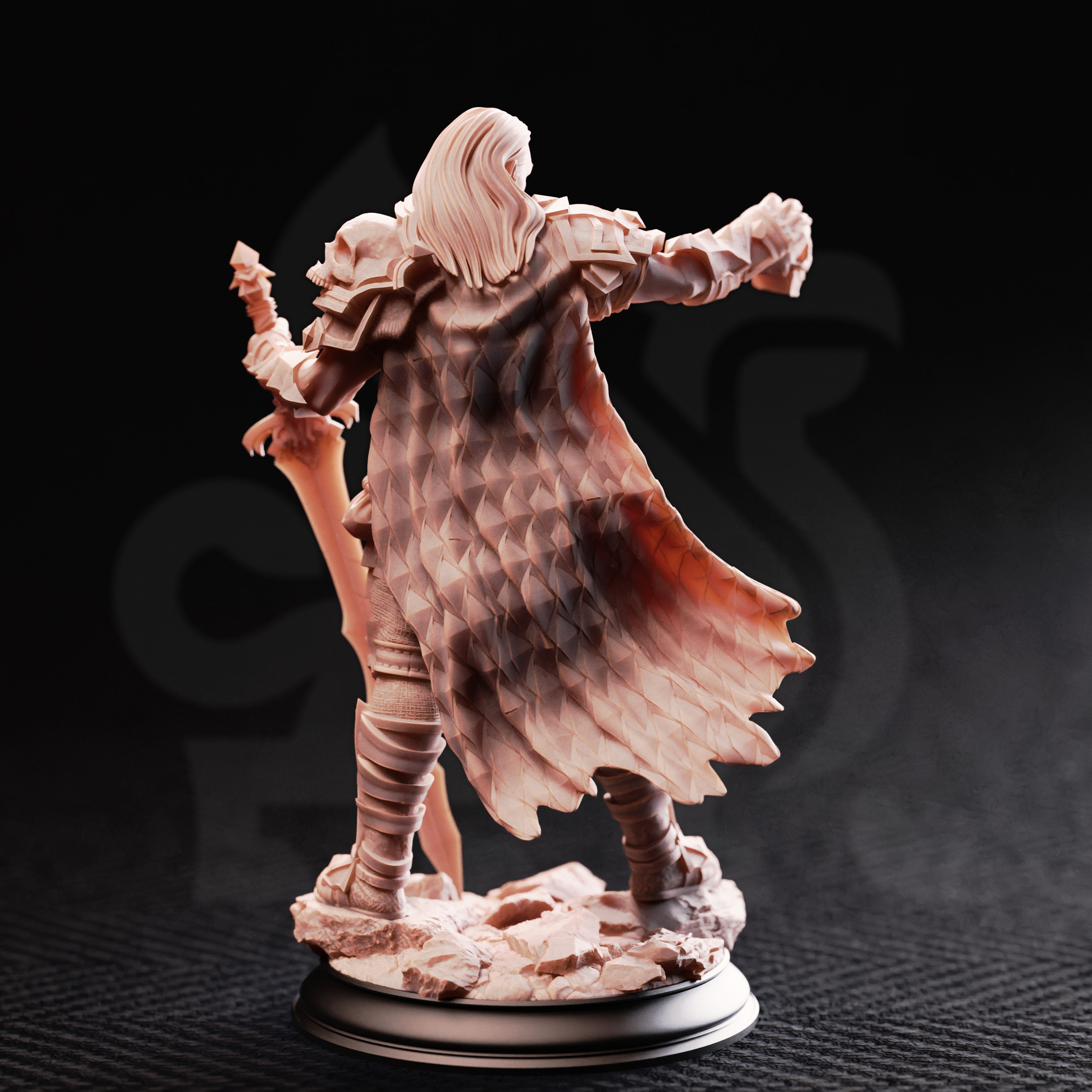 Unpainted resin miniature of Corsicus, swordsman of the north — view 3 of 4