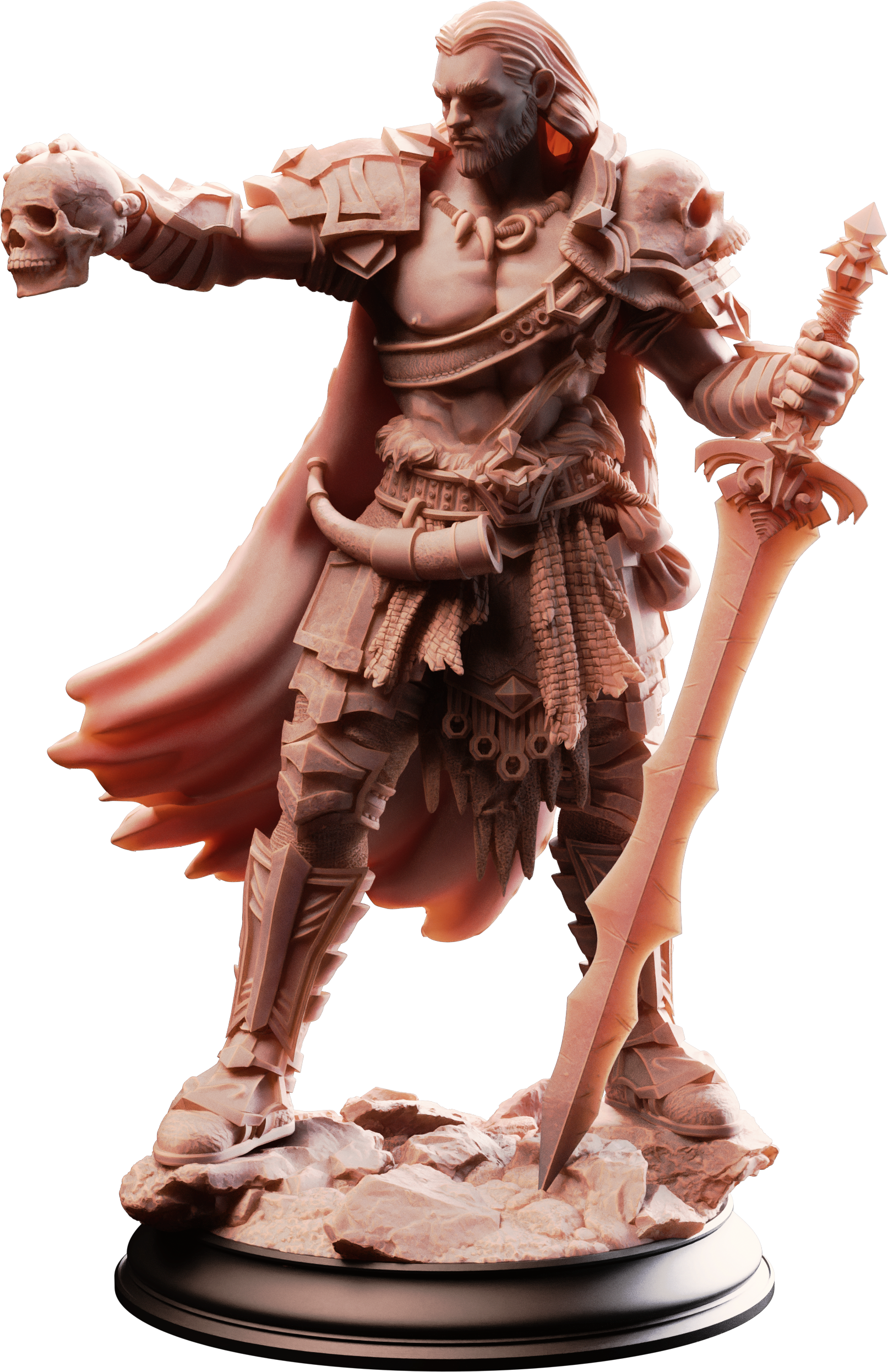 Unpainted resin miniature of Corsicus, swordsman of the north — view 4 of 4