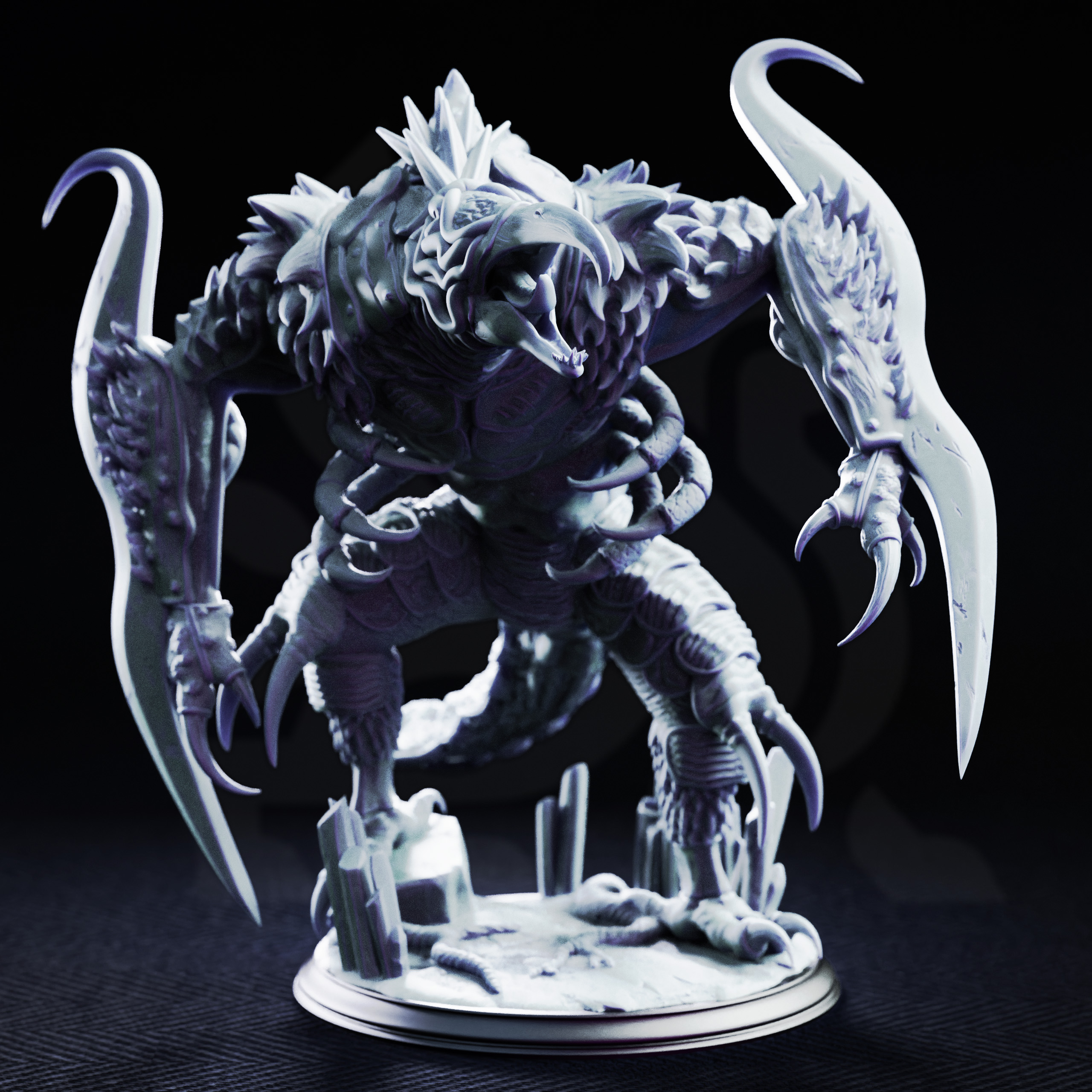Unpainted resin miniature of Depth Dismemberer, subterranean horror