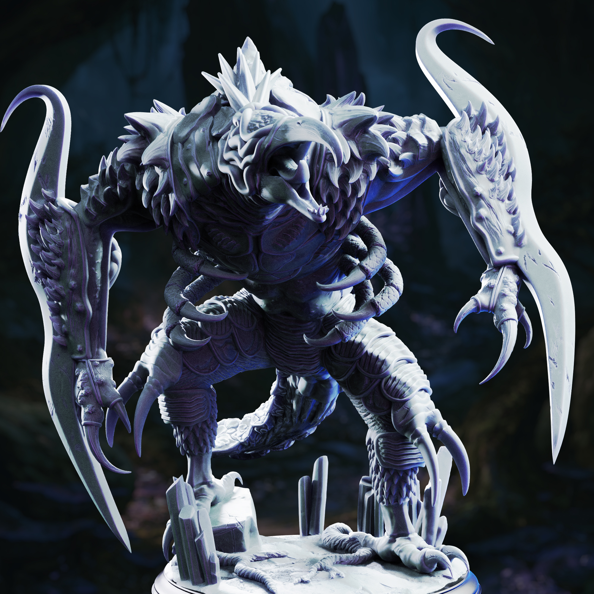 Unpainted resin miniature of Depth Dismemberer, subterranean horror — view 2 of 4