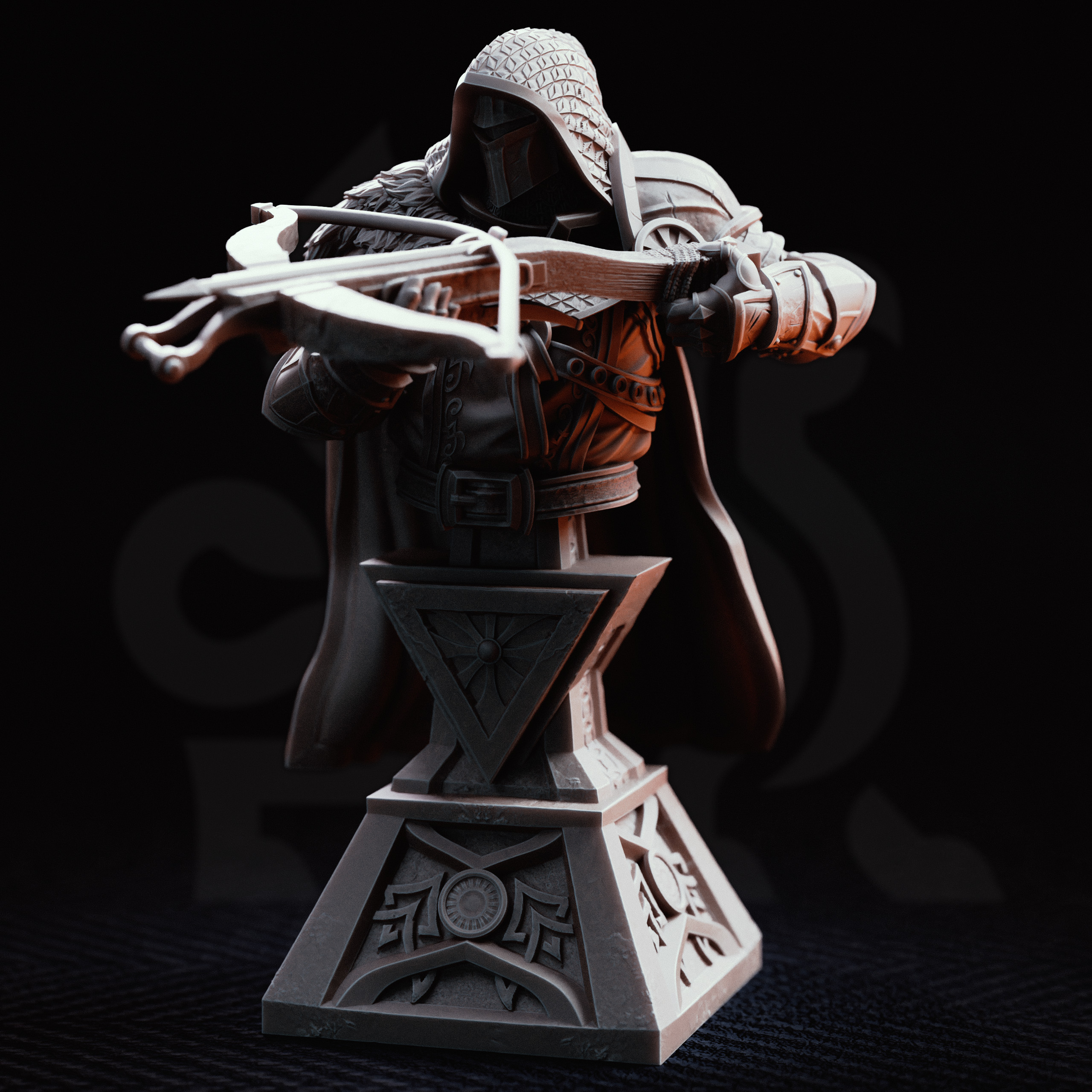 Unpainted resin bust of Erik of the Scarlett Road — view 2 of 4