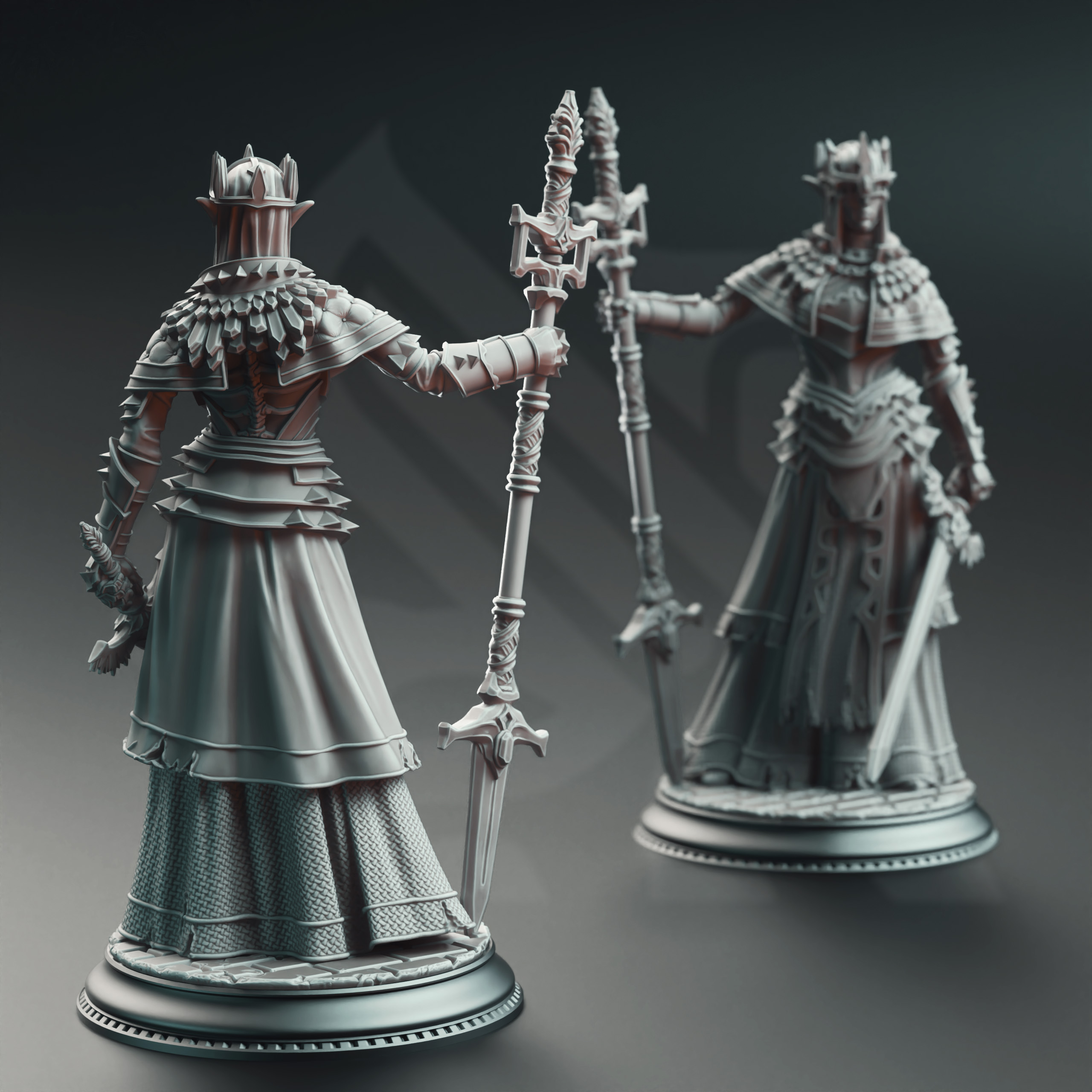 Unpainted resin miniature of Evana the Proselytizer - Devout of the Tharameni — view 3 of 4