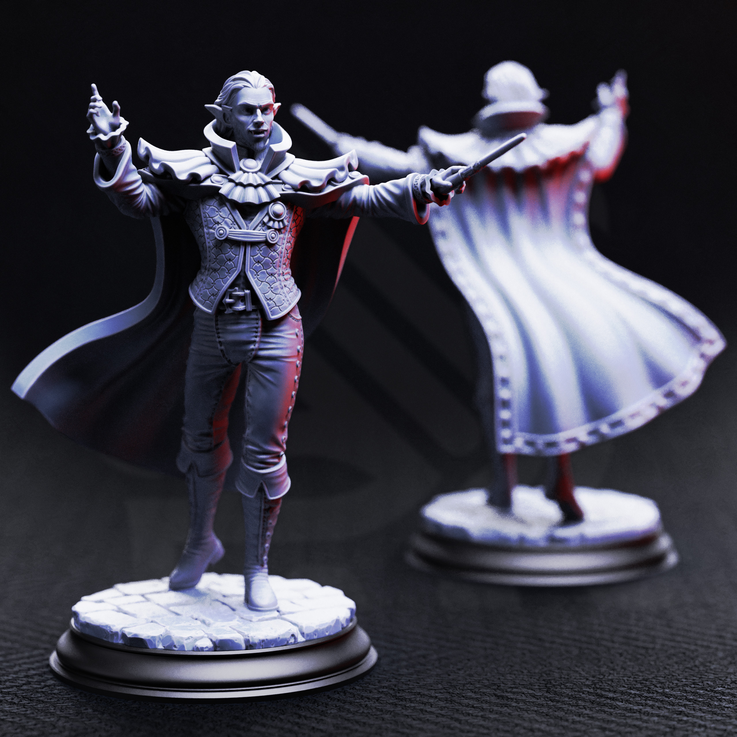 Unpainted resin miniature of Ferdinand Vandame, vampiric virtuoso — view 2 of 6