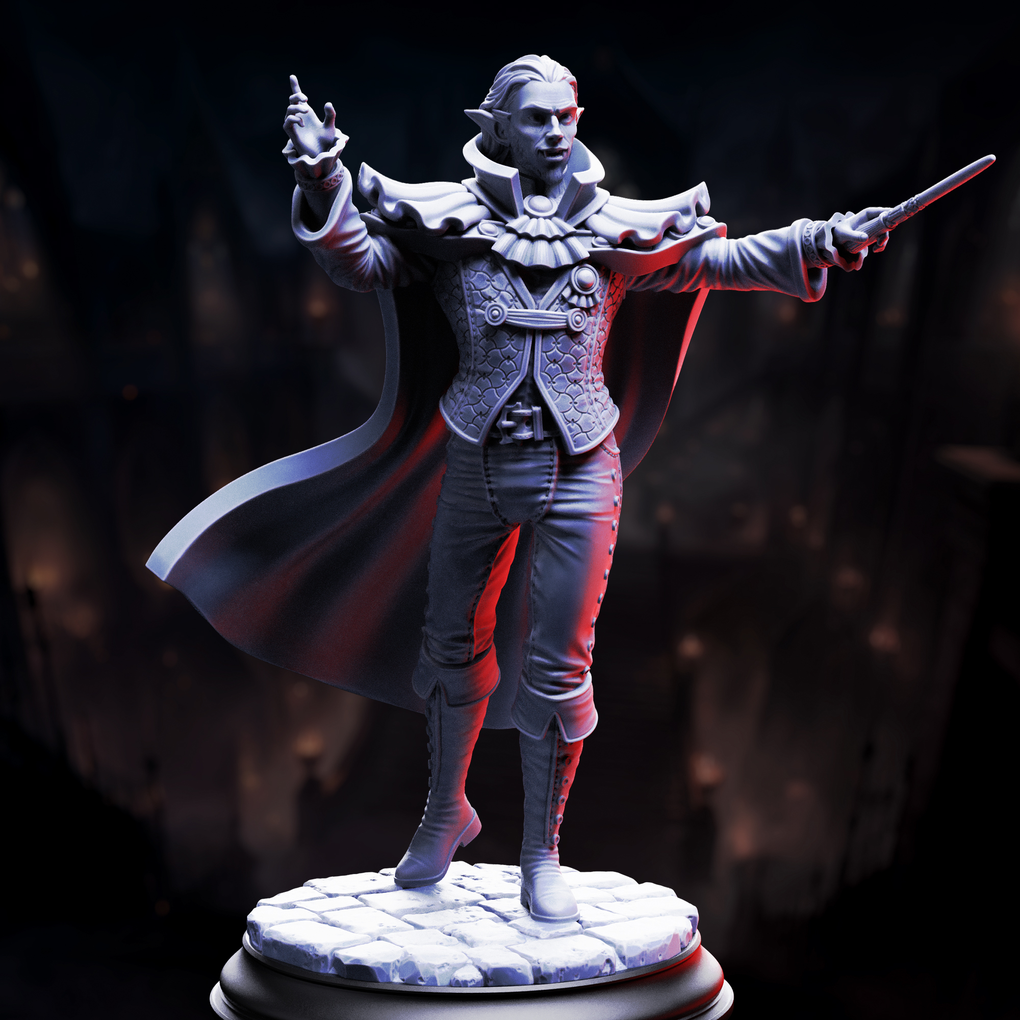 Unpainted resin miniature of Ferdinand Vandame, vampiric virtuoso — view 3 of 6