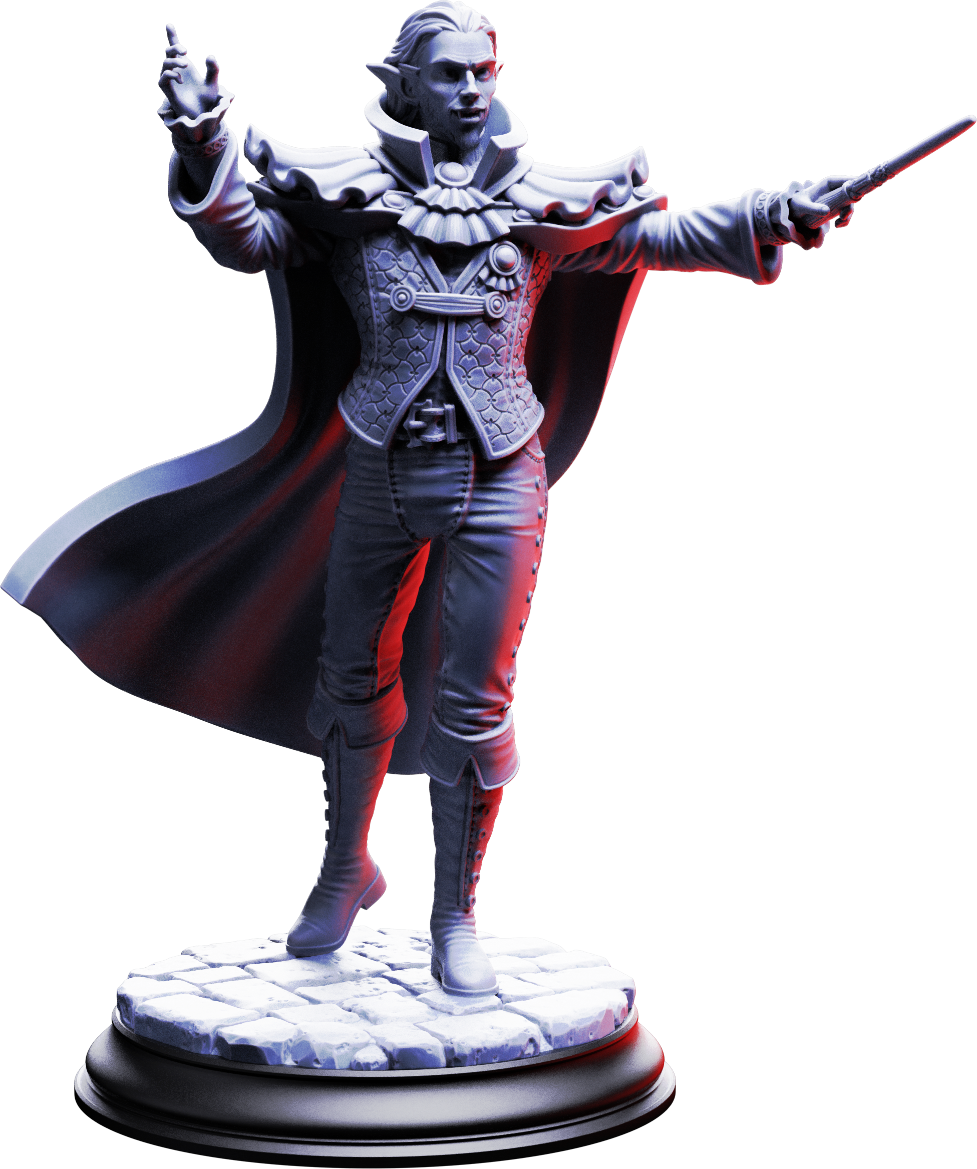 Unpainted resin miniature of Ferdinand Vandame, vampiric virtuoso — view 6 of 6
