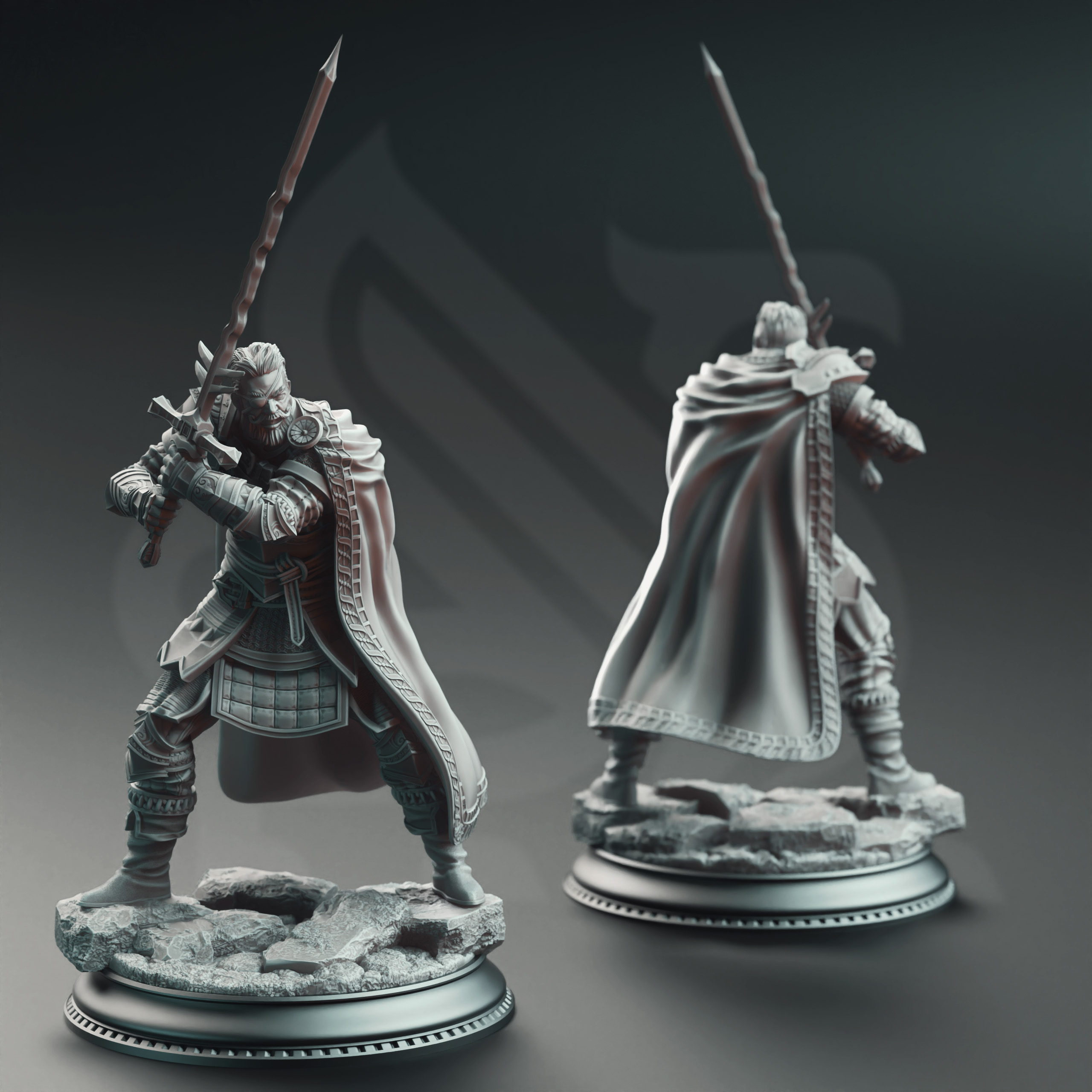 Unpainted resin miniature of Field Marshal Kurt Williams - Commander of Baldur — view 2 of 4