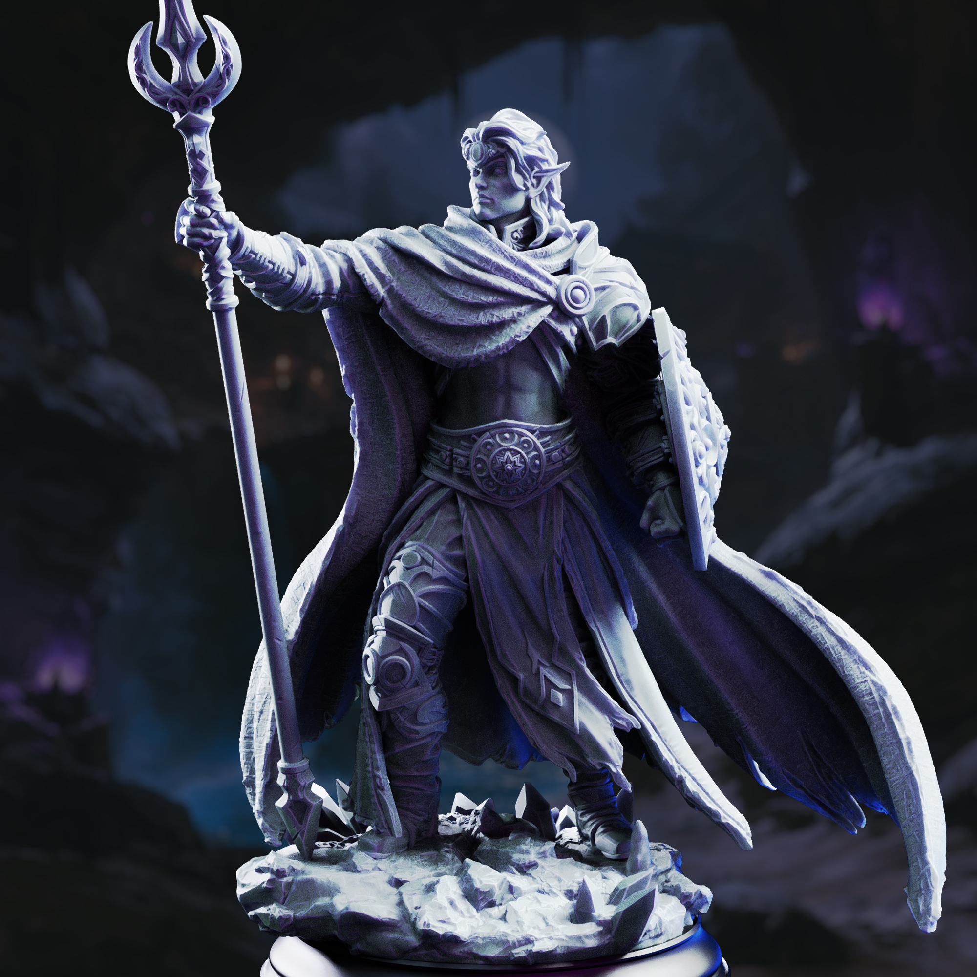 Unpainted resin miniature of Glydnos, the moon wanderer — view 2 of 4