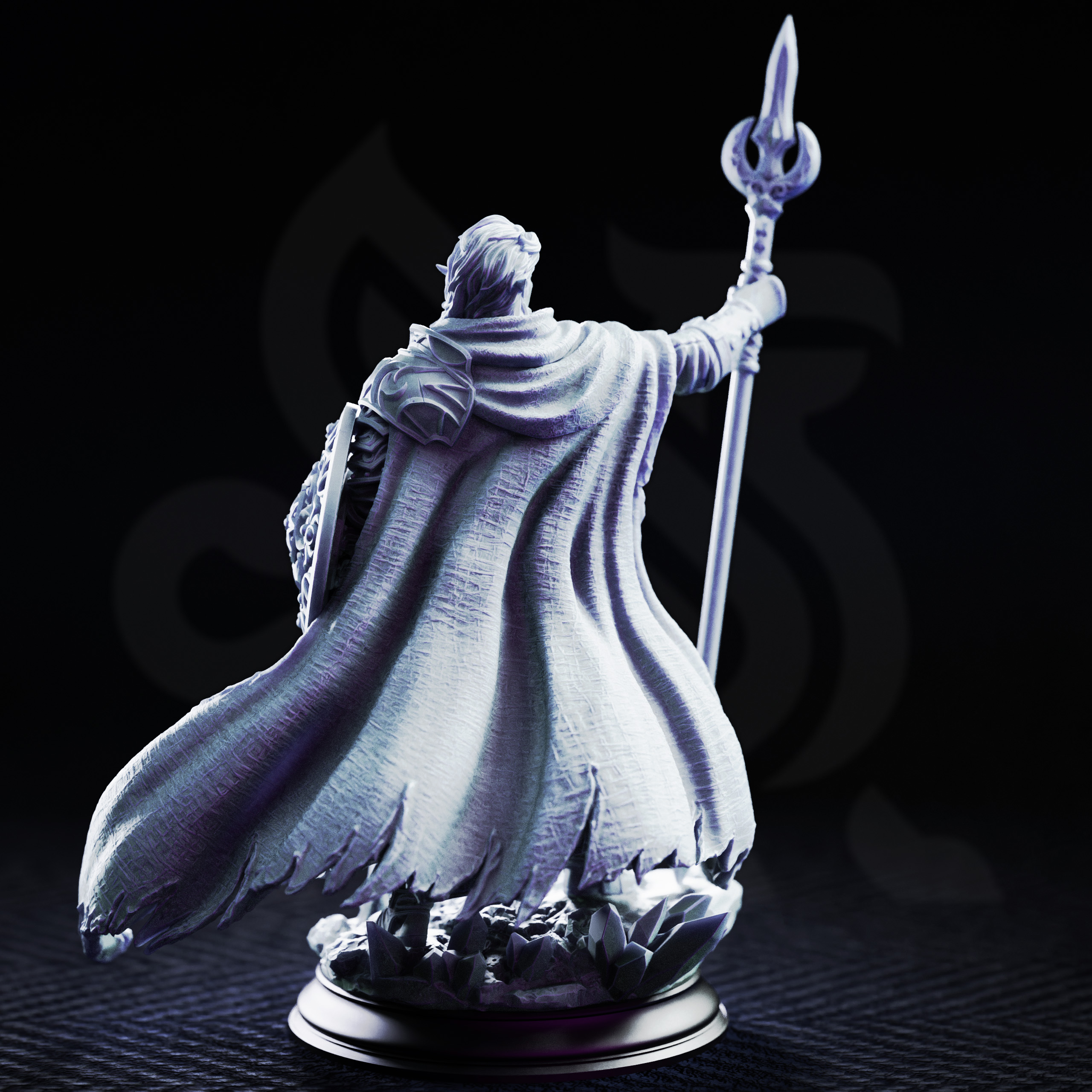 Unpainted resin miniature of Glydnos, the moon wanderer — view 3 of 4