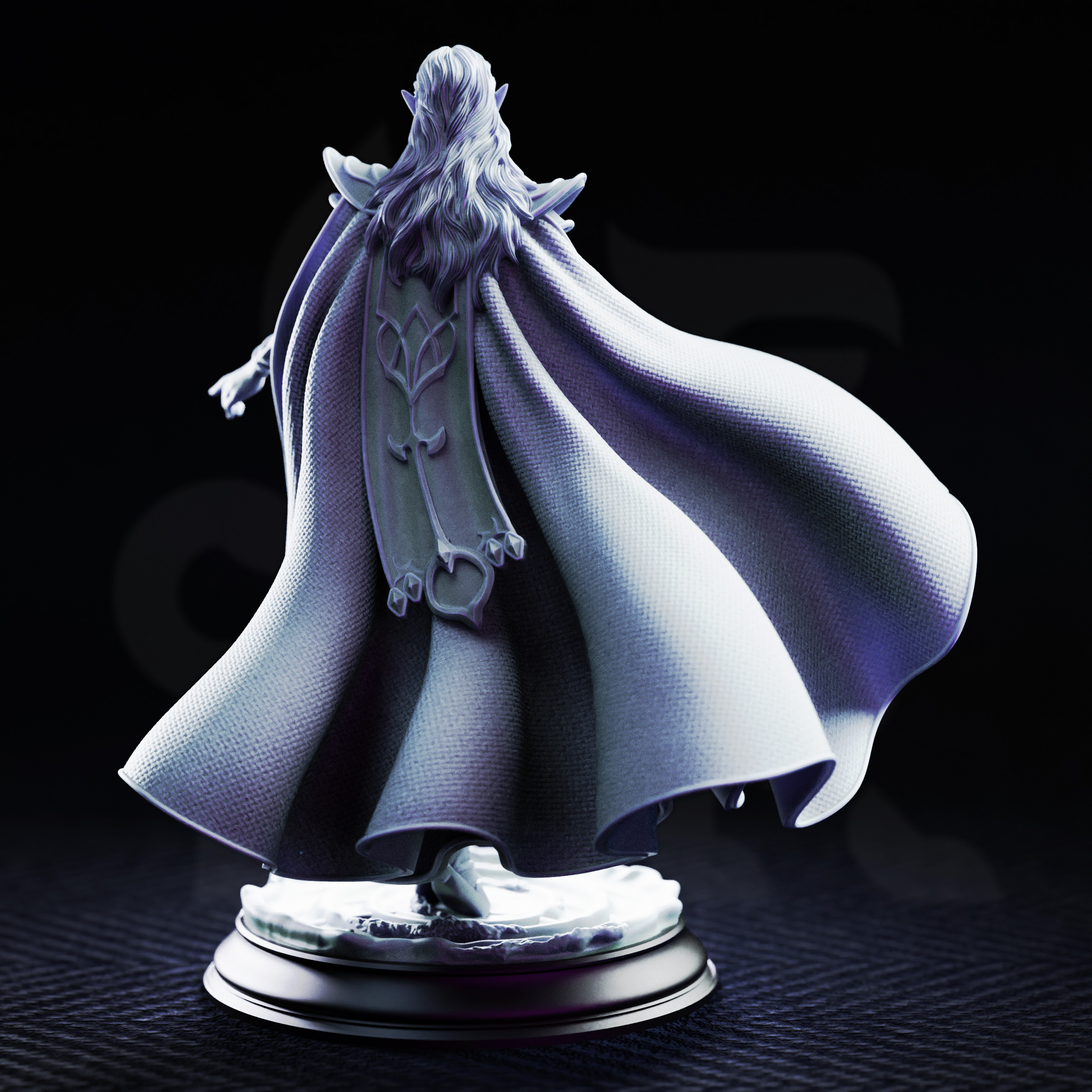 Unpainted resin miniature of Glynaria, priestess of the new moon — view 3 of 4