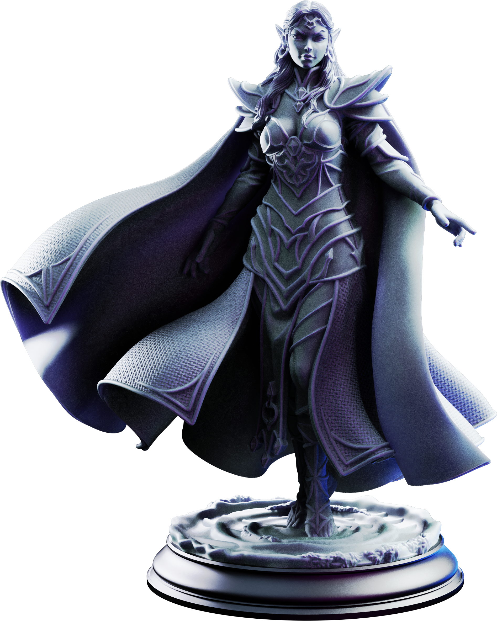 Unpainted resin miniature of Glynaria, priestess of the new moon — view 4 of 4