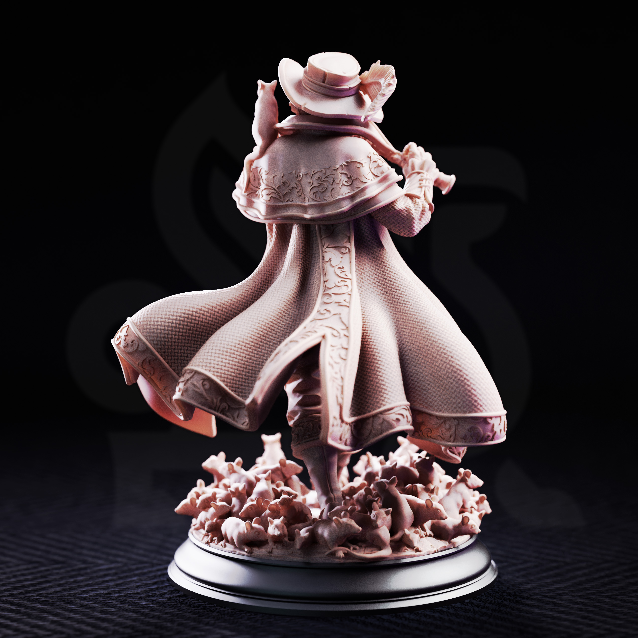 Unpainted resin miniature of Hamelin Pansworth, the pied piper — view 3 of 4