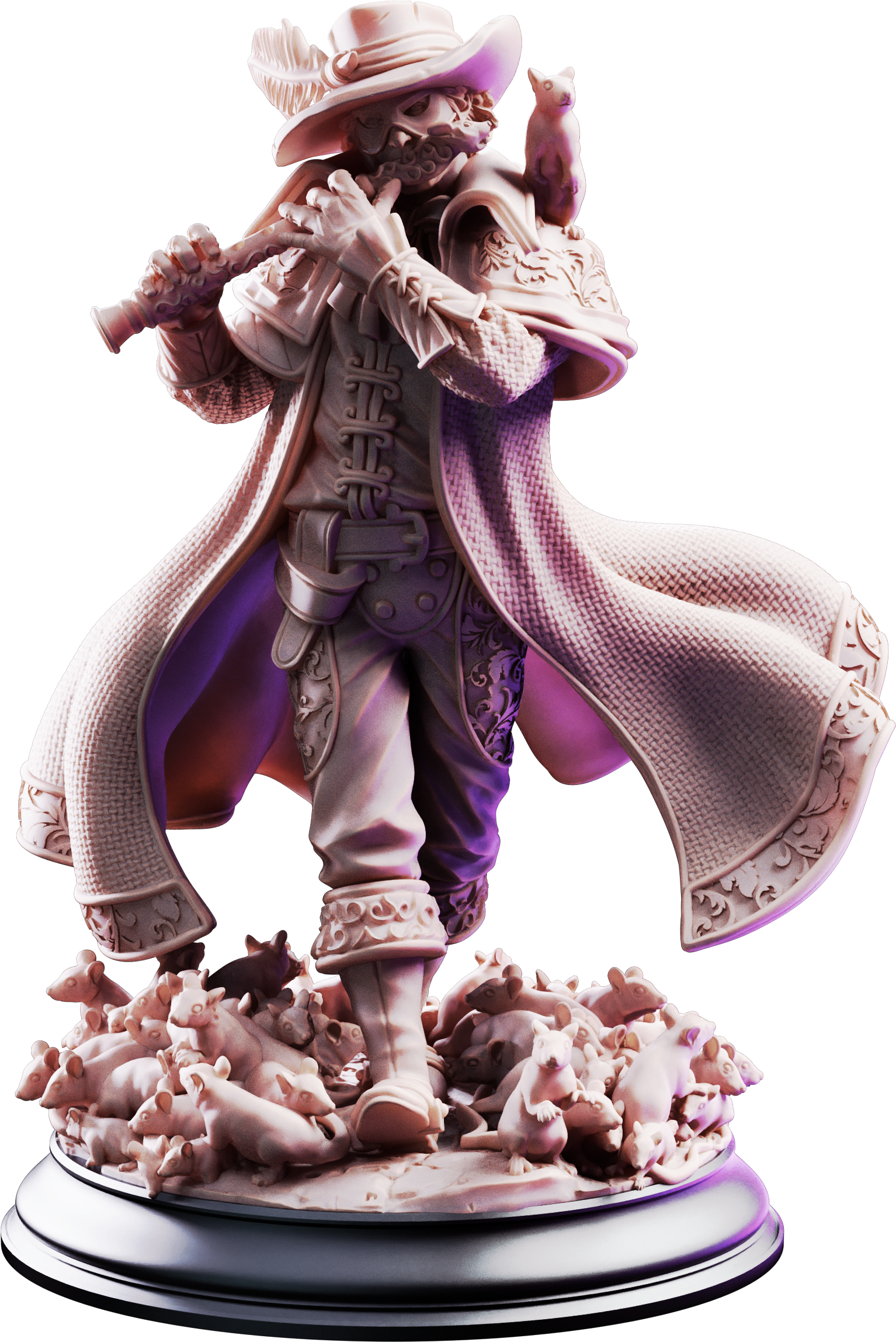 Unpainted resin miniature of Hamelin Pansworth, the pied piper — view 4 of 4