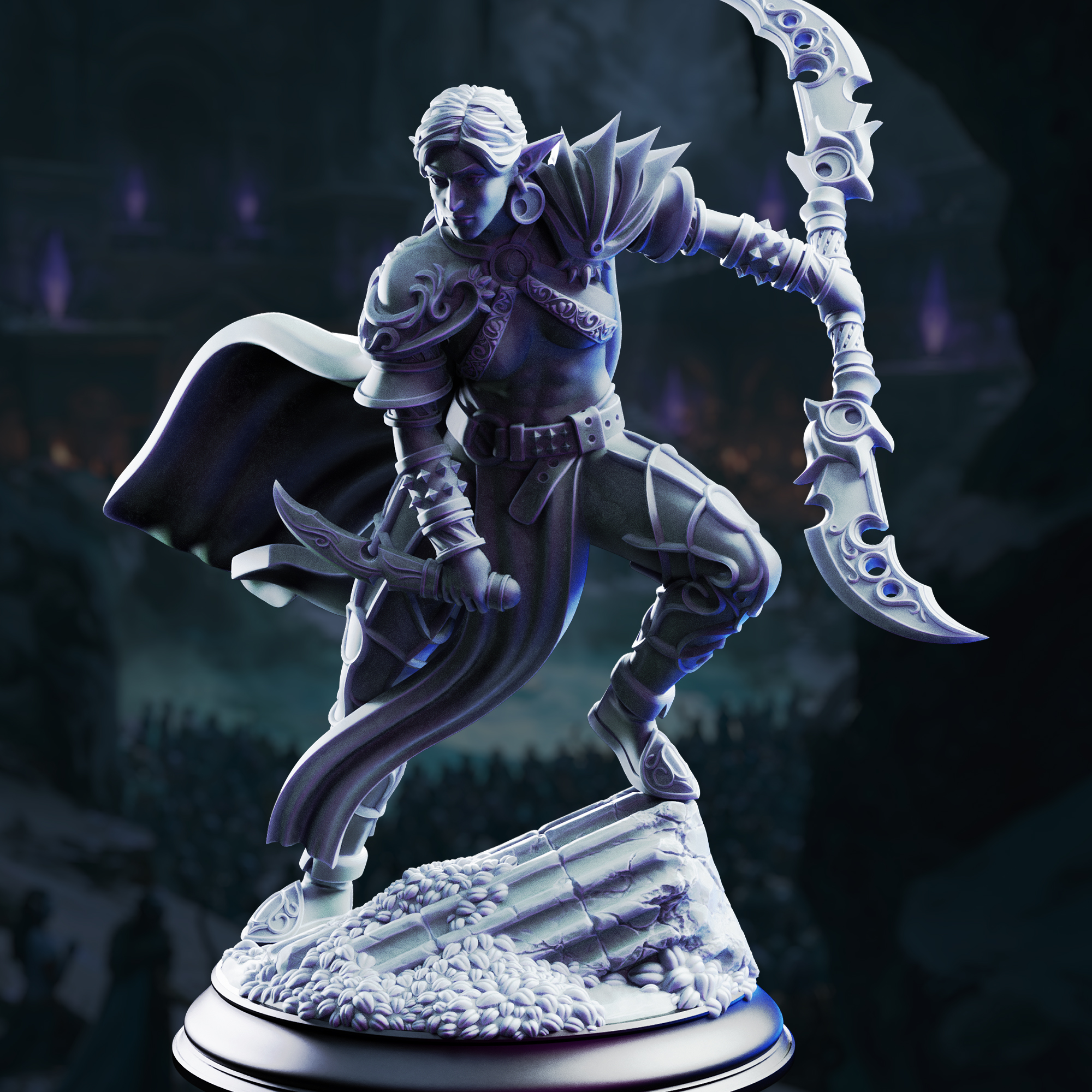 Unpainted resin miniature of Ilyara Deri, assassin of the waning moon — view 2 of 4