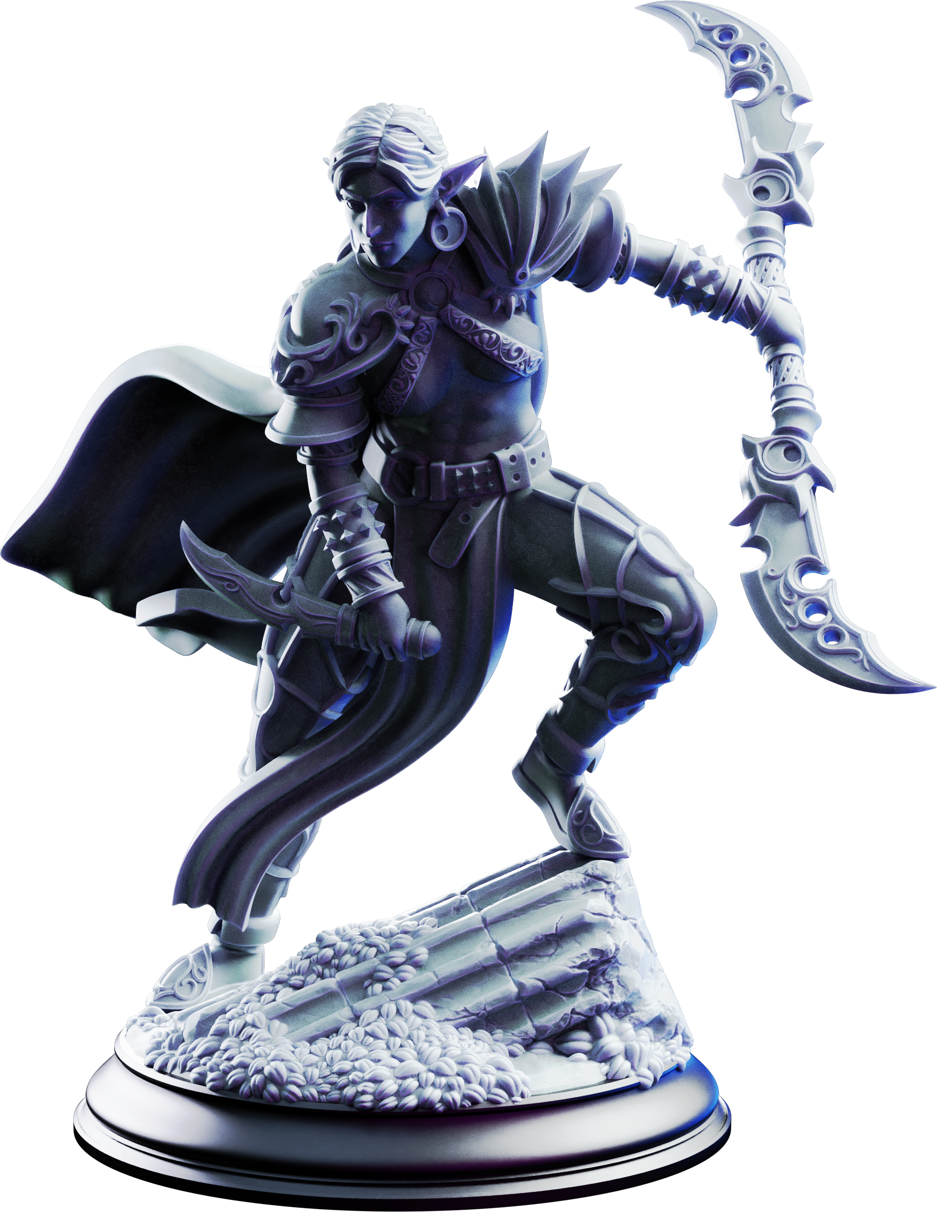 Unpainted resin miniature of Ilyara Deri, assassin of the waning moon — view 4 of 4