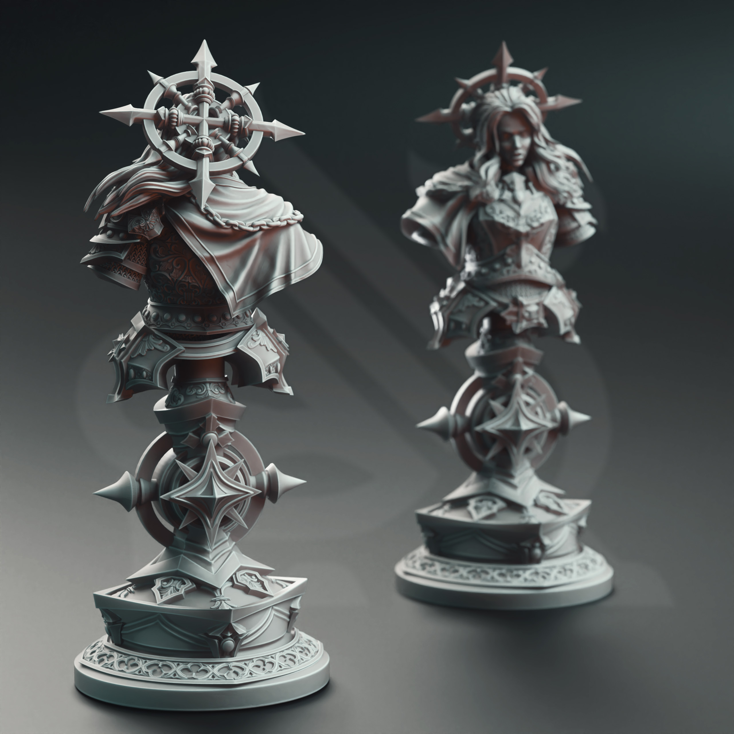 Unpainted resin miniature of Johanna Saffron the Scorned - Vengeance Paladin - Bust — view 3 of 4