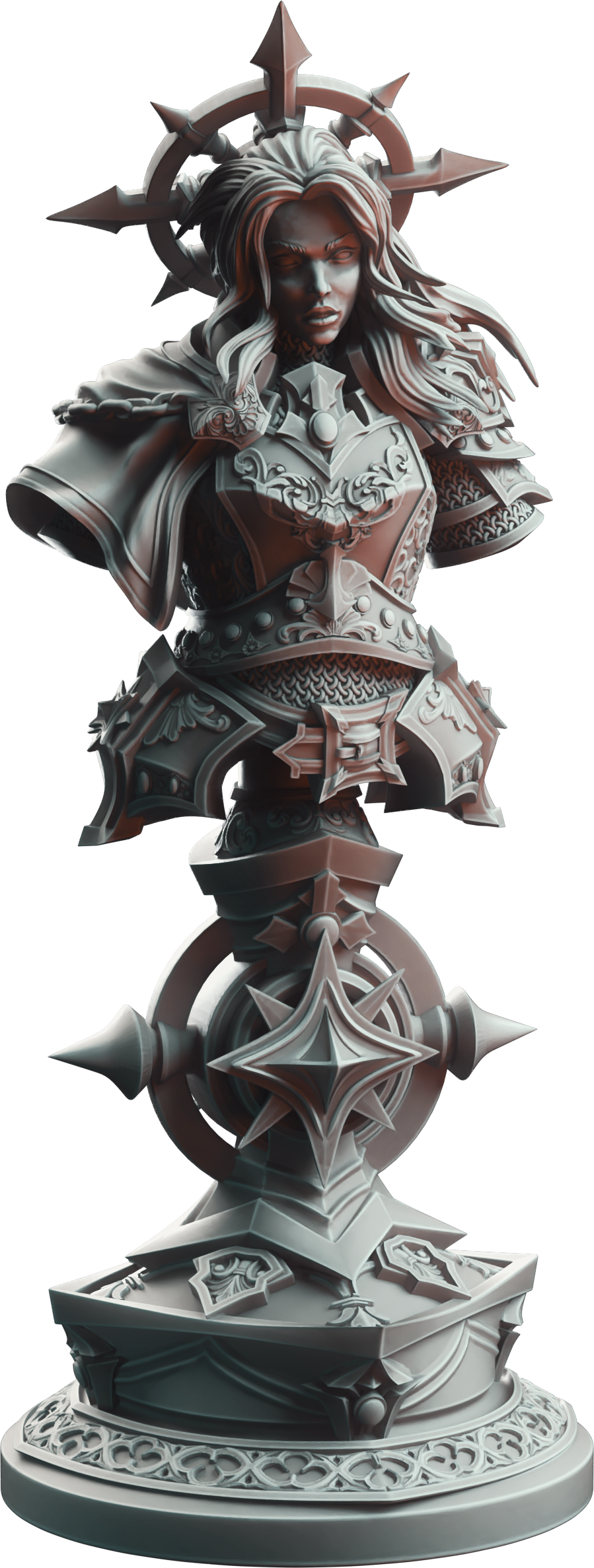 Unpainted resin miniature of Johanna Saffron the Scorned - Vengeance Paladin - Bust — view 4 of 4