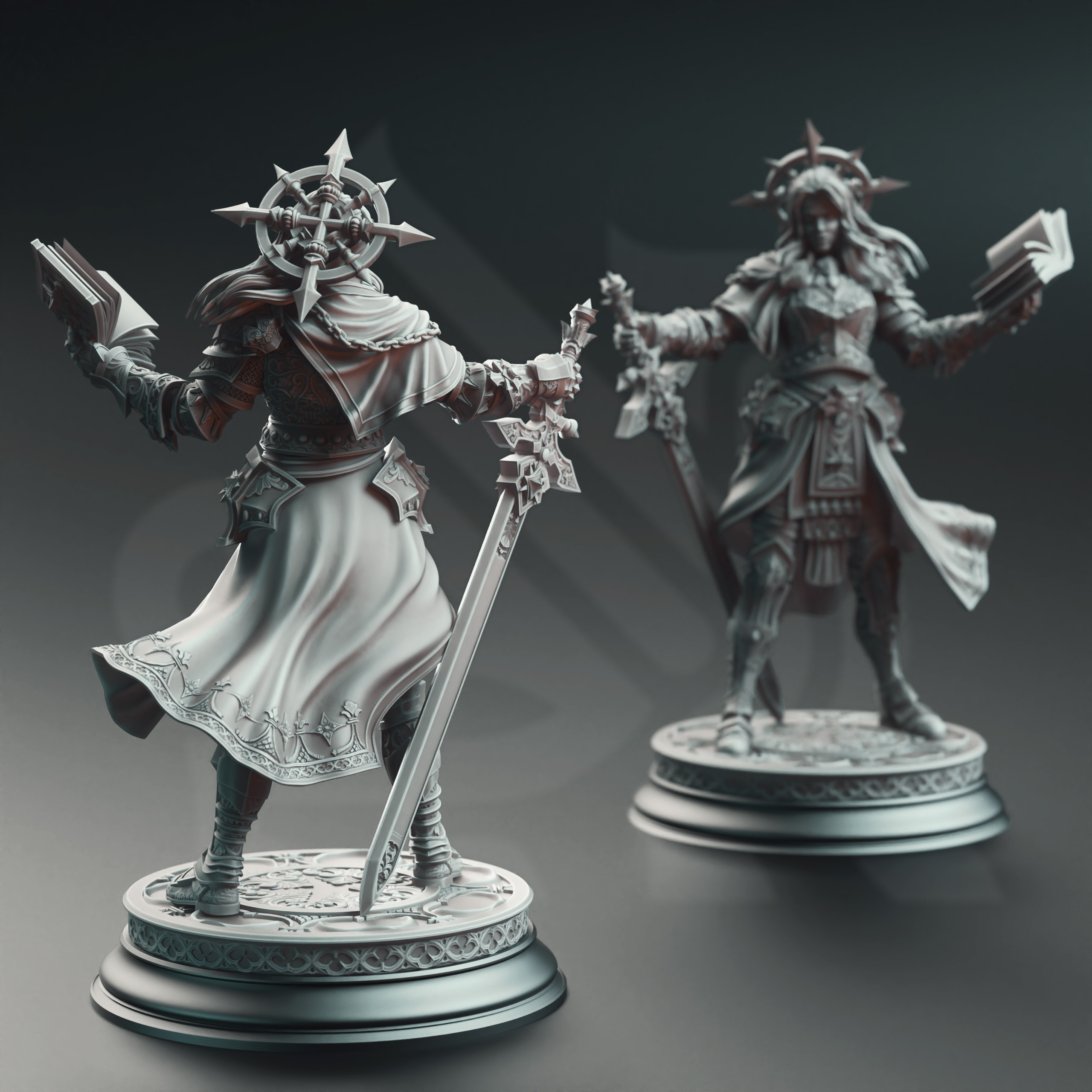 Unpainted resin miniature of Johanna Saffron the Scorned - Vengeance Paladin — view 3 of 4