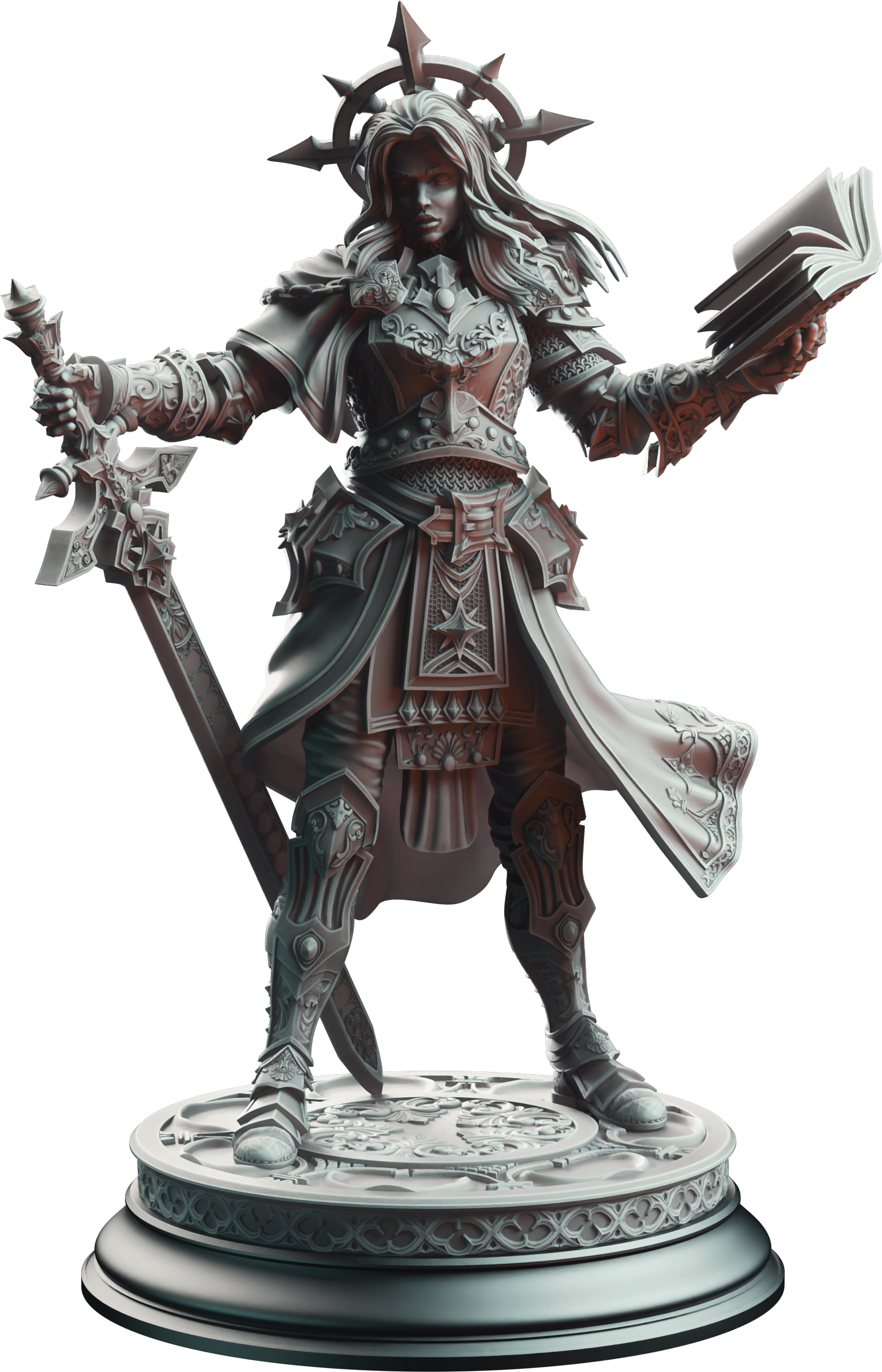 Unpainted resin miniature of Johanna Saffron the Scorned - Vengeance Paladin — view 4 of 4