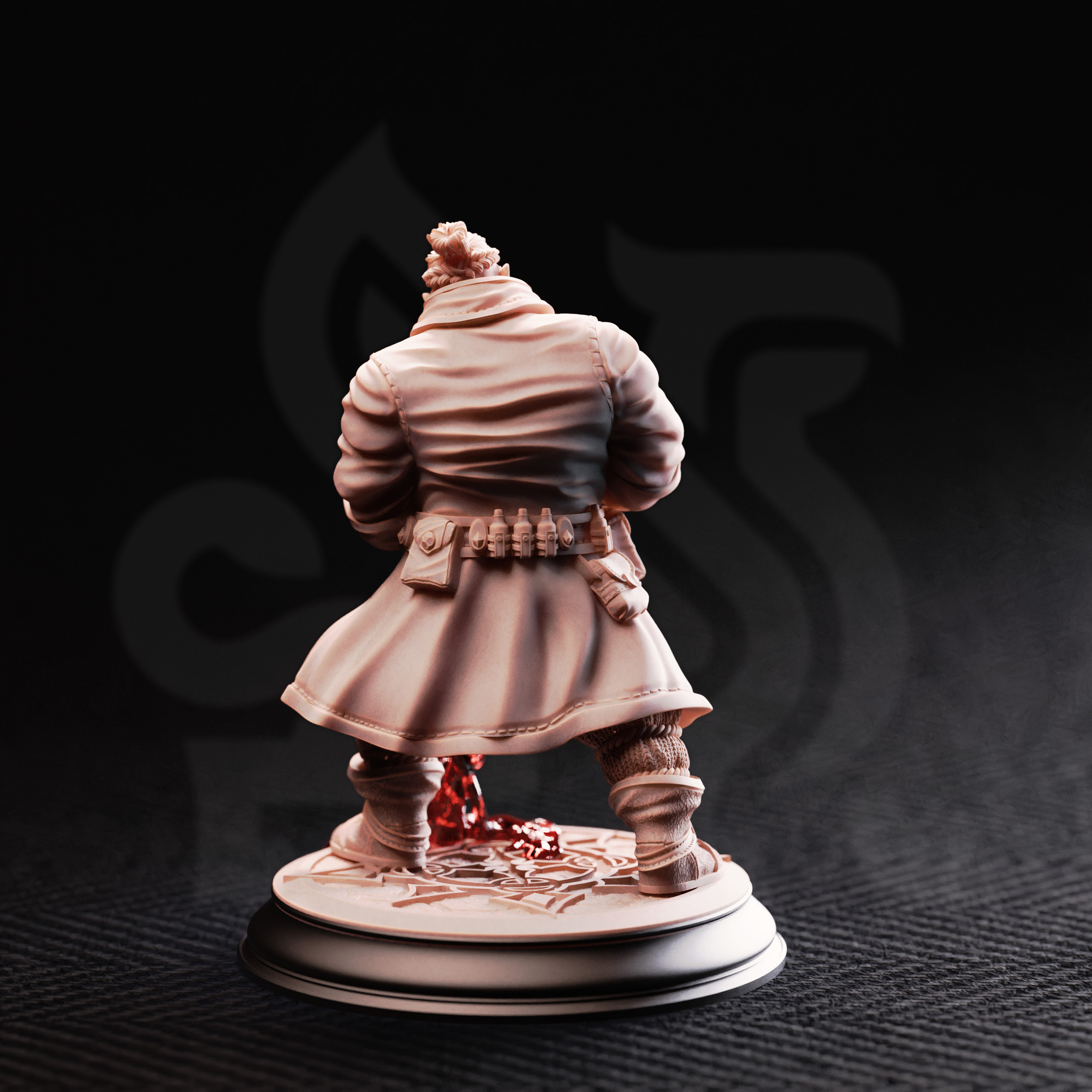 Unpainted resin miniature of Korgrin Bloodstone, fledgling haemomancer — view 3 of 4