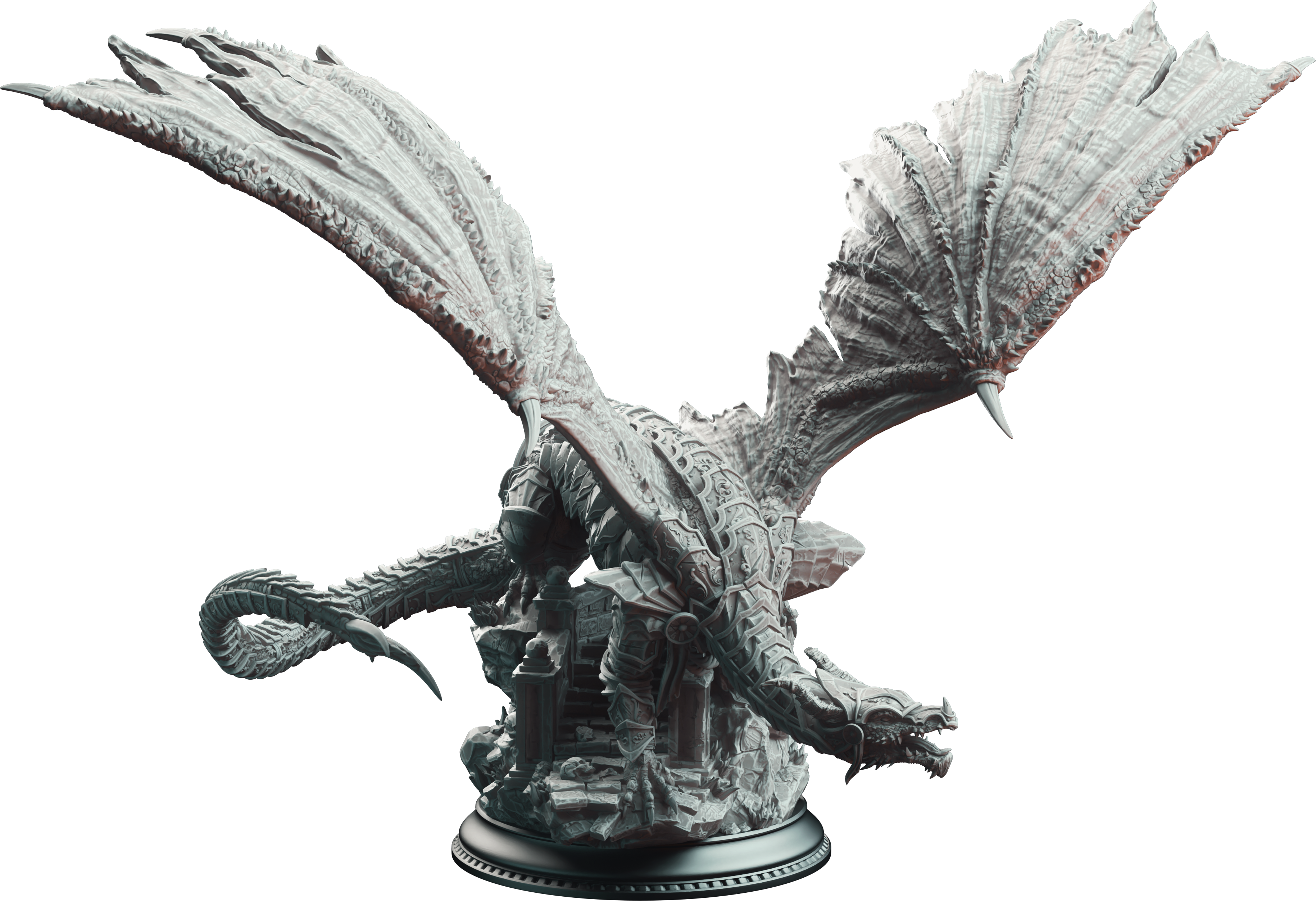 Unpainted resin miniature of Kuriazor the Dark Scaled - Dragon of the Depths — view 4 of 4