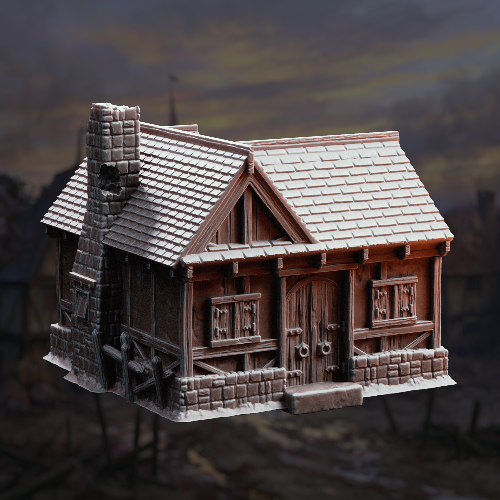 Unpainted resin terrain set: Limlight - Plagued Village — view 3 of 4