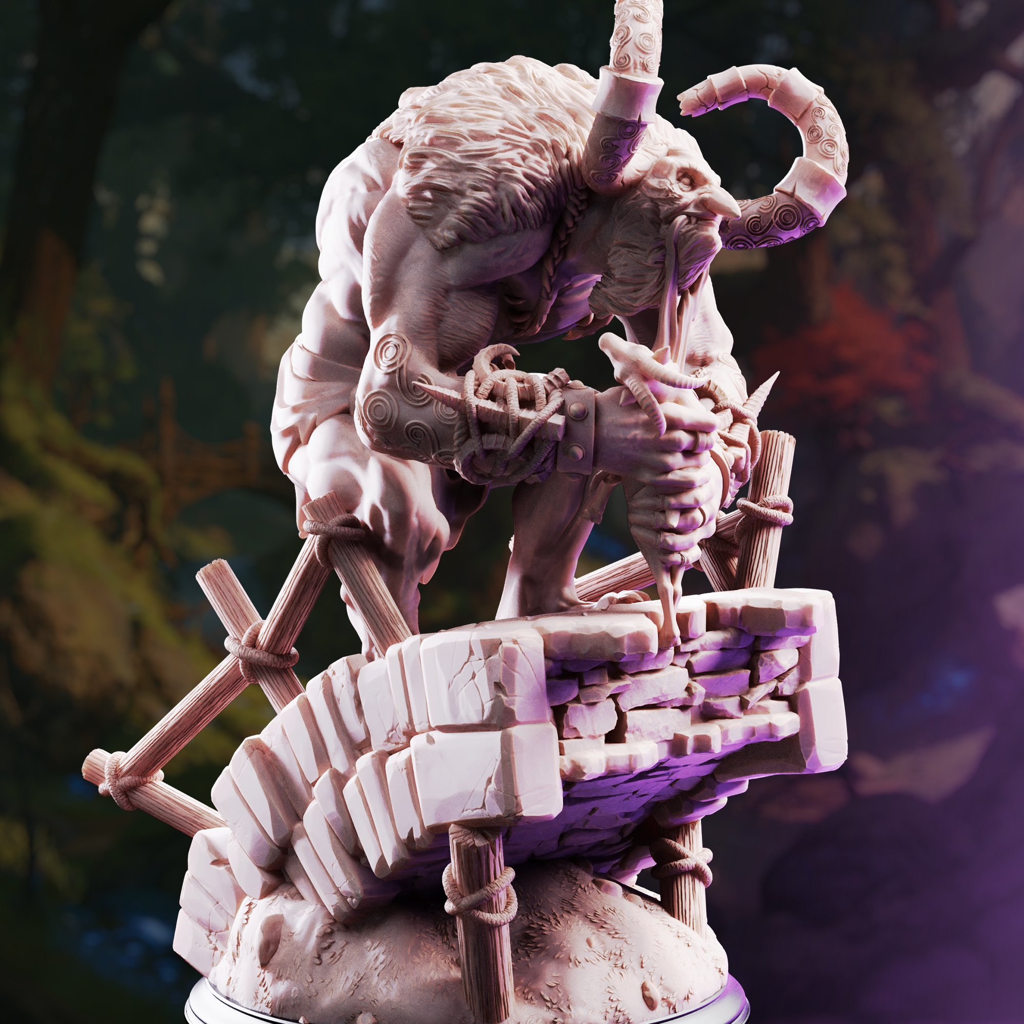 Unpainted resin miniature of Little John, bridge troll — view 2 of 4