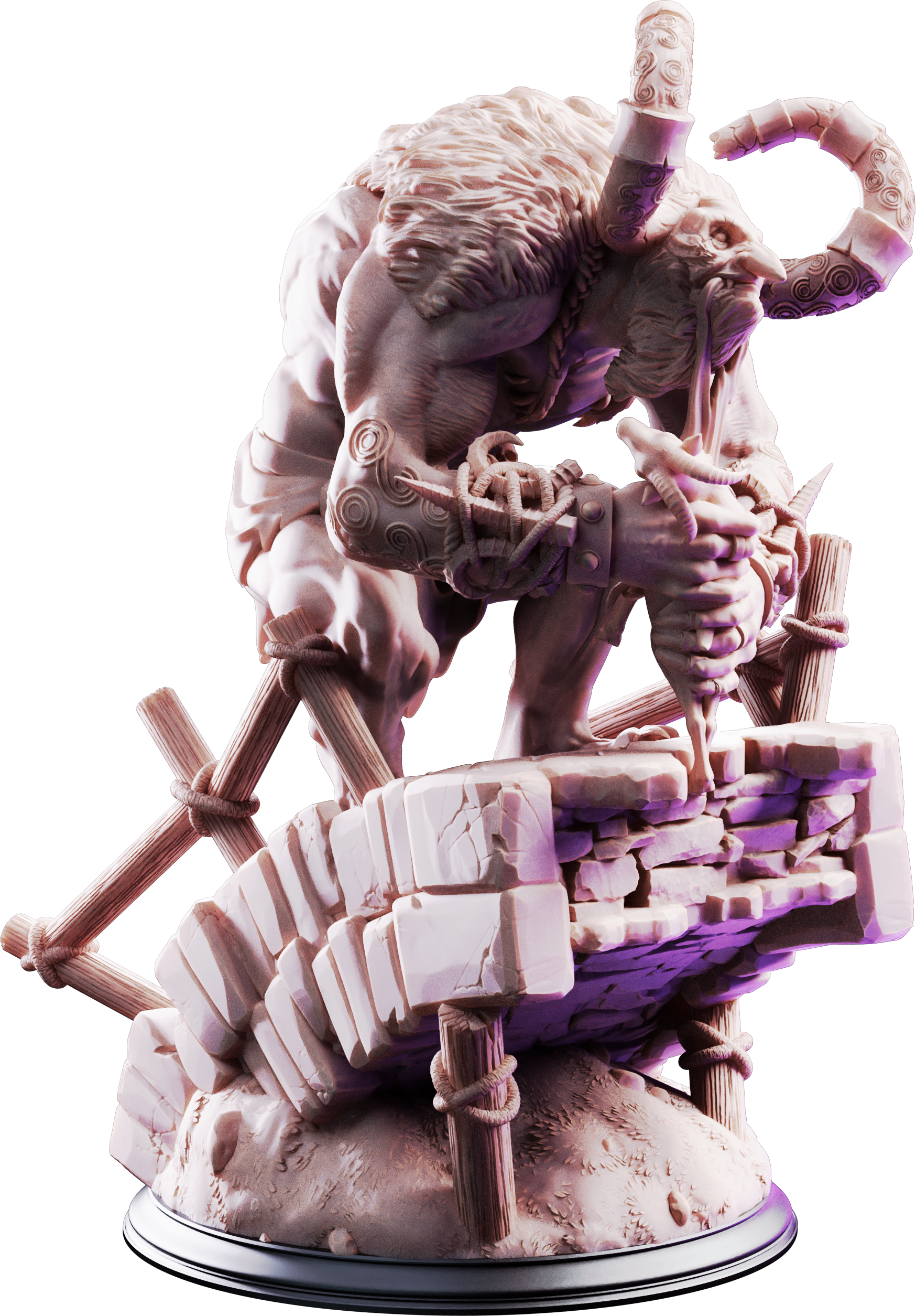 Unpainted resin miniature of Little John, bridge troll — view 4 of 4